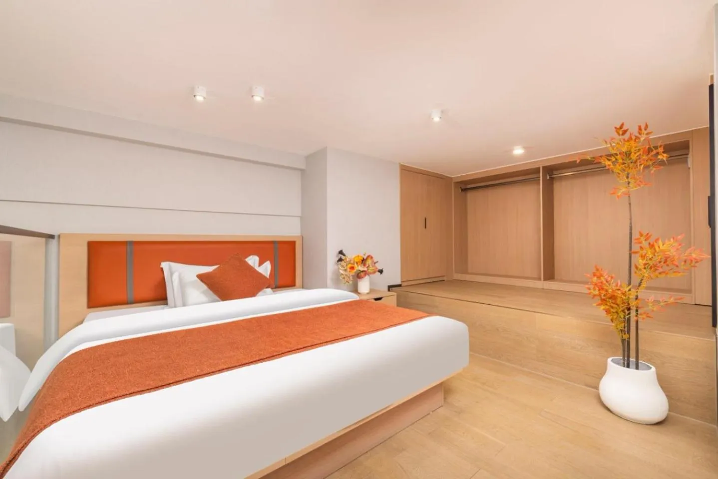 Bed in Mihua International Apartment - Guangzhou Yangang Subway Station Branch