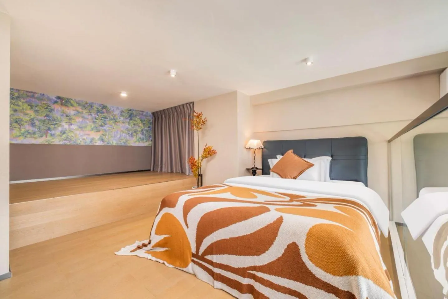 Bed in Mihua International Apartment - Guangzhou Yangang Subway Station Branch