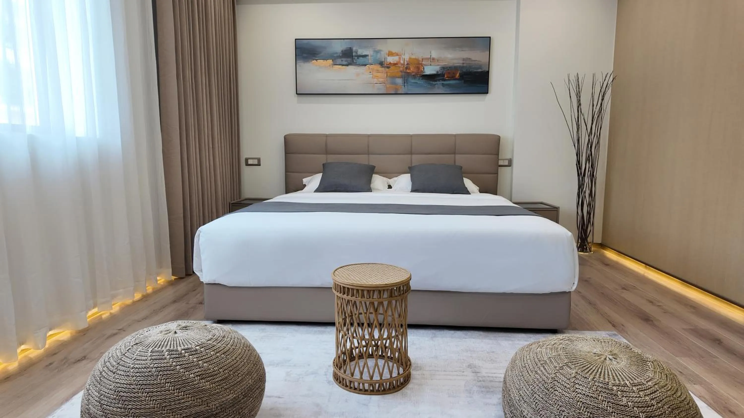 Bed in CC LUX Suites in Piraeus Port