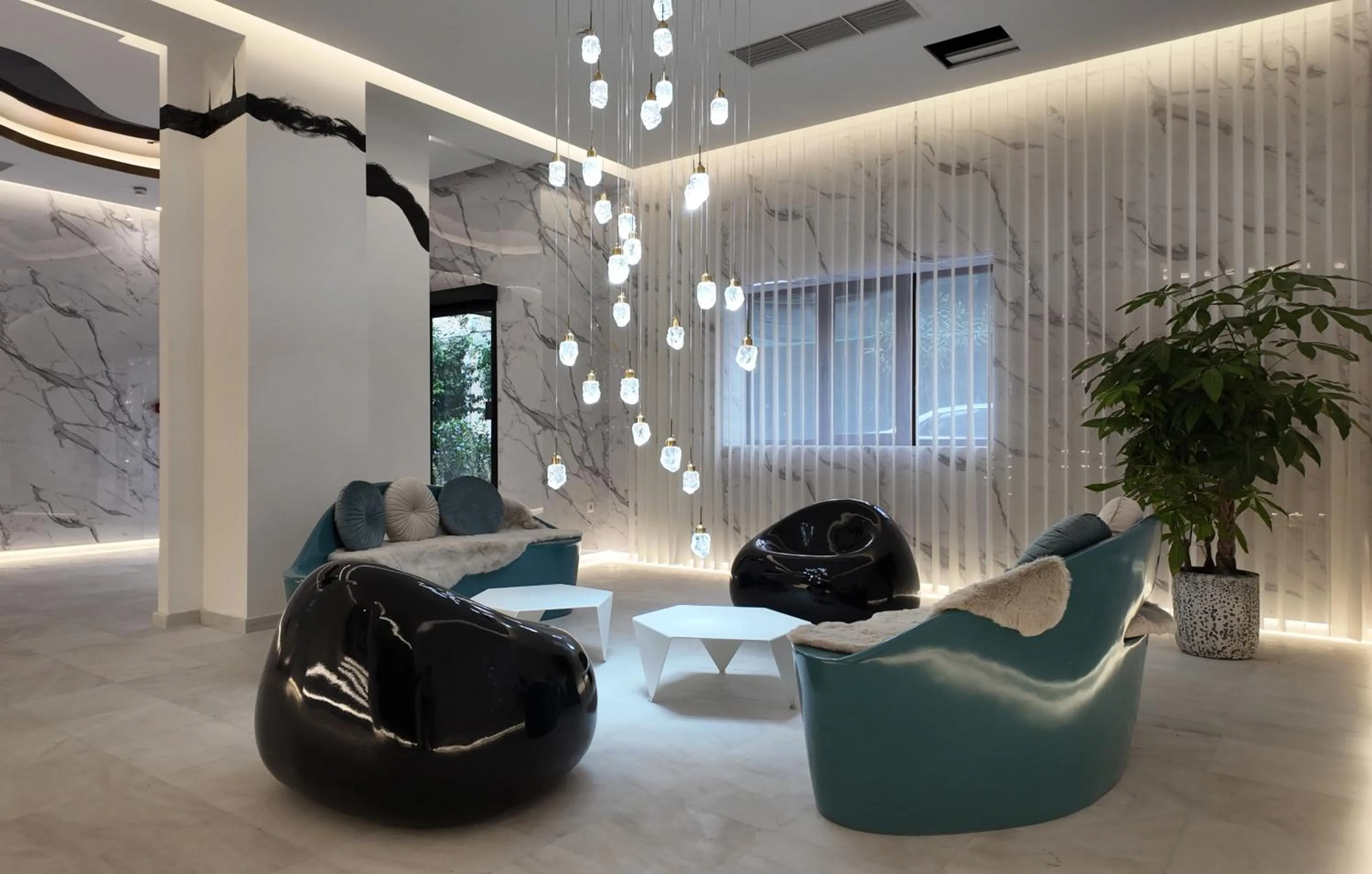 Lobby or reception in CC LUX Suites in Piraeus Port