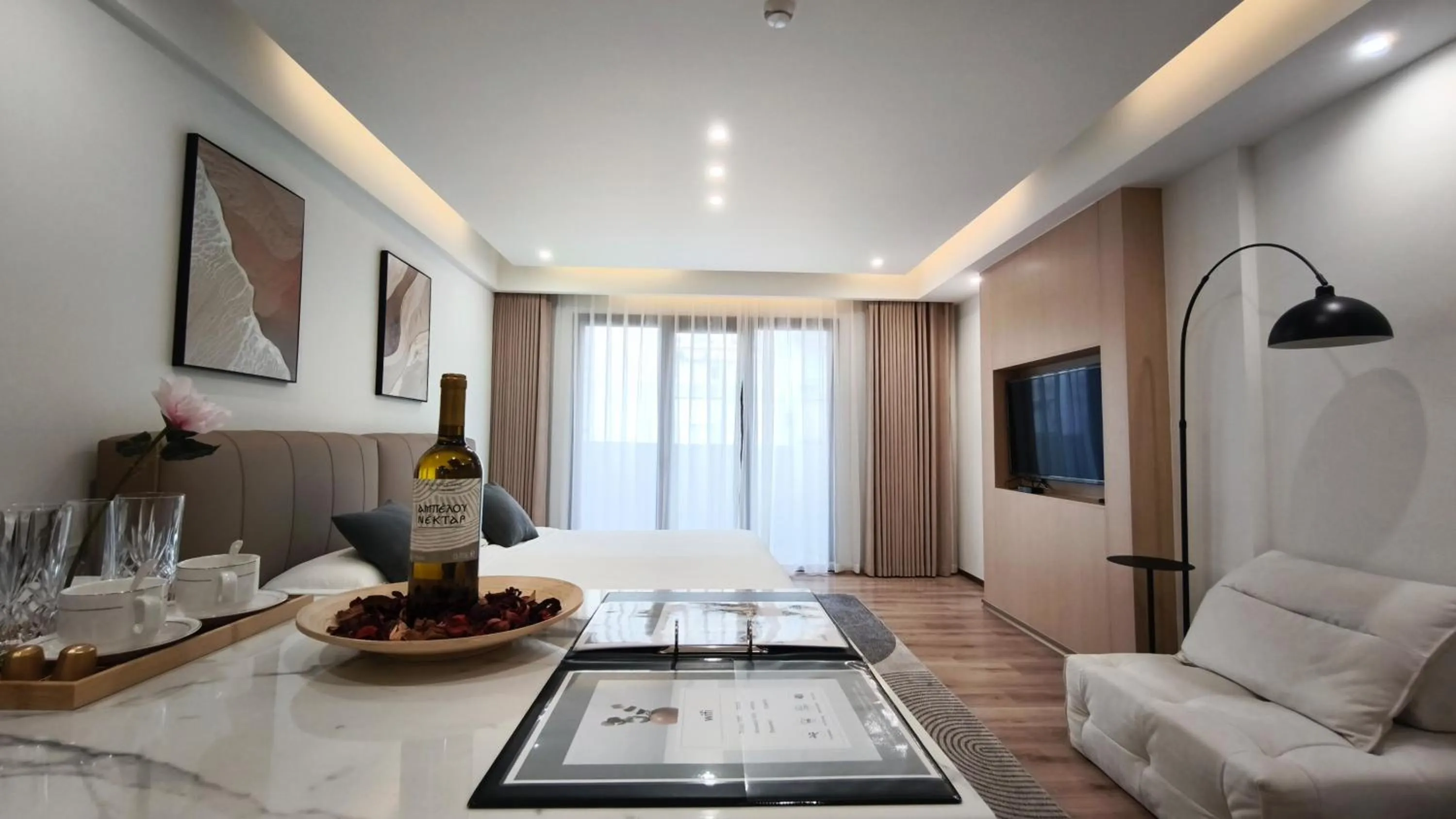 Dining area in CC LUX Suites in Piraeus Port