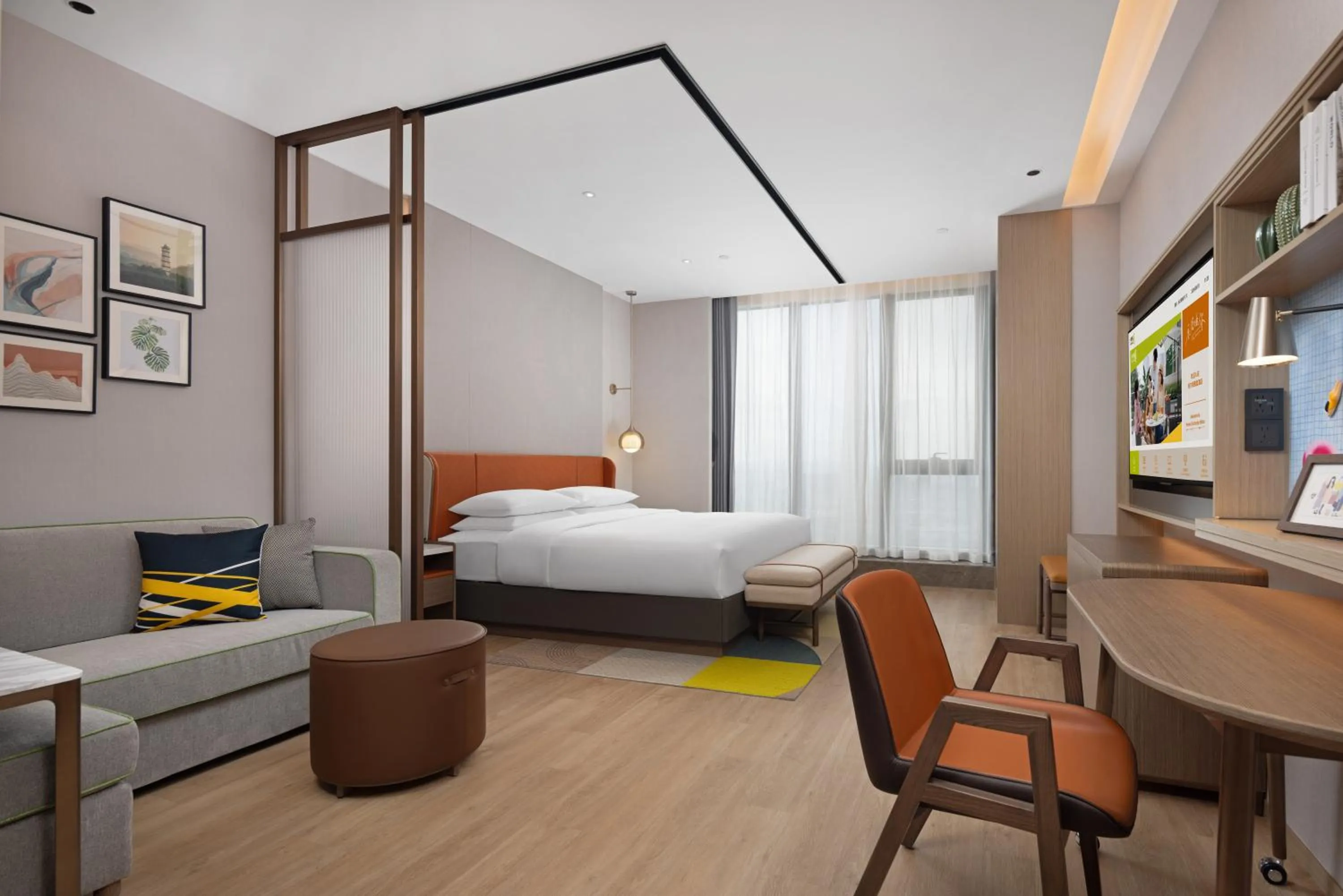 Bedroom, Bed in Home2 Suite by Hilton Yiwu World Trade Center