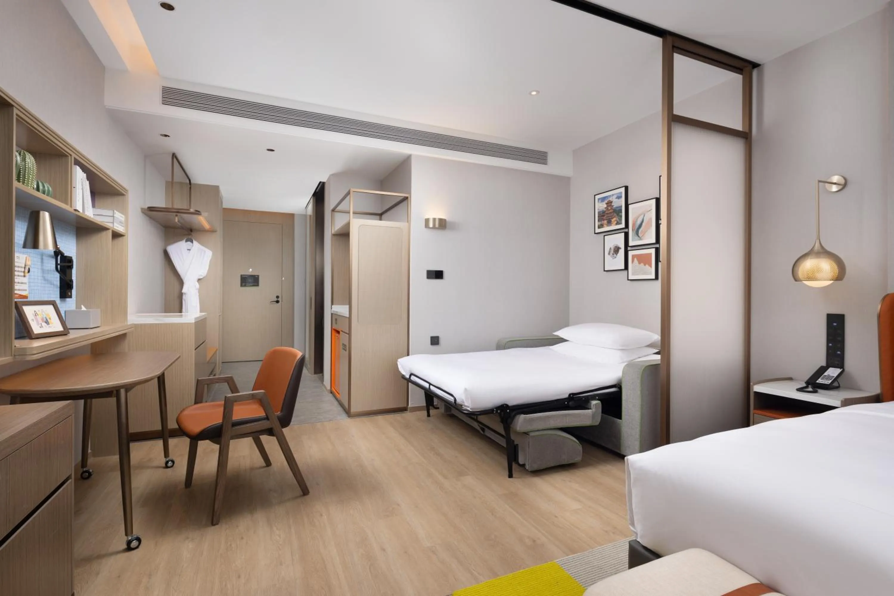 Bedroom, Bed in Home2 Suite by Hilton Yiwu World Trade Center