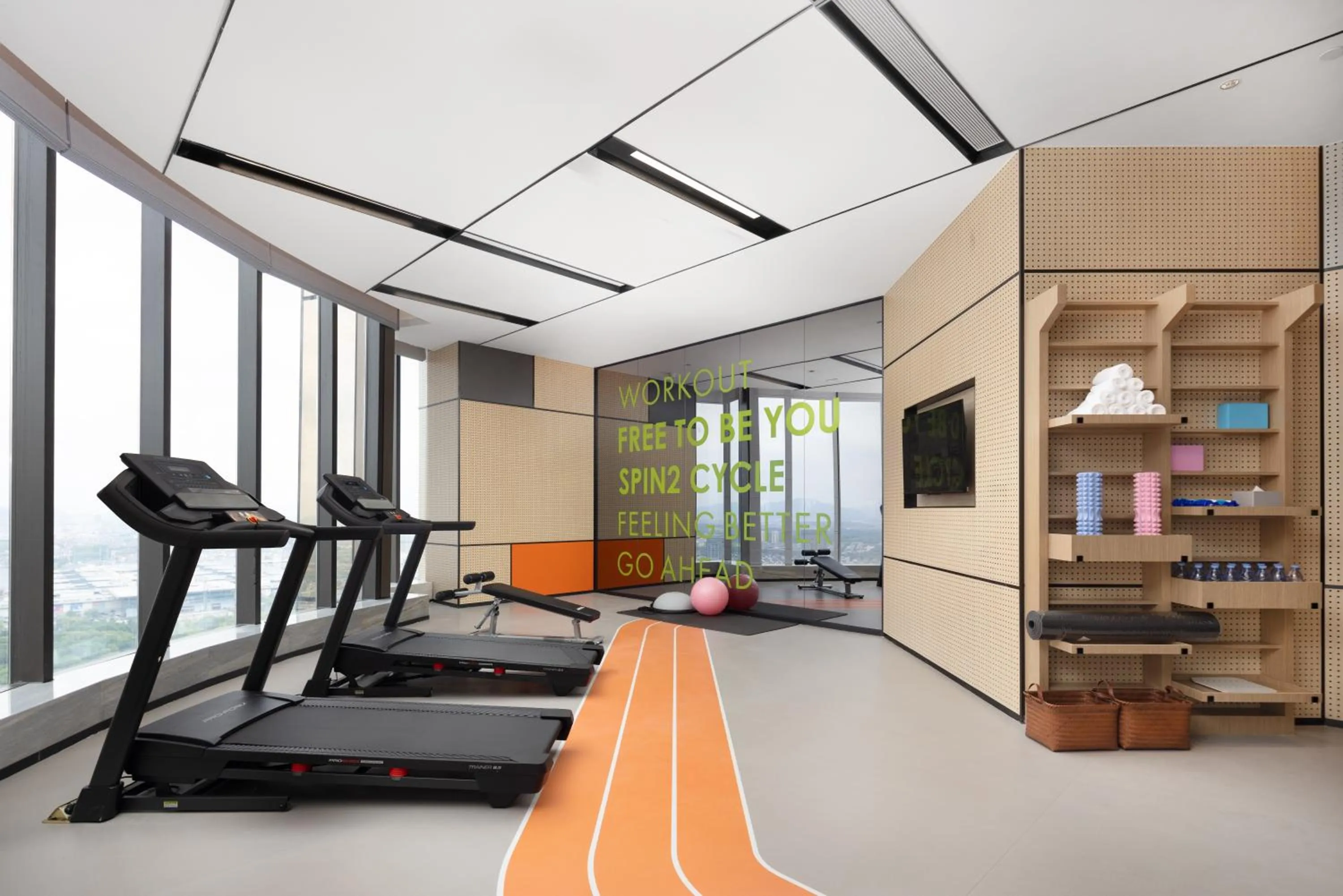 Fitness centre/facilities in Home2 Suite by Hilton Yiwu World Trade Center