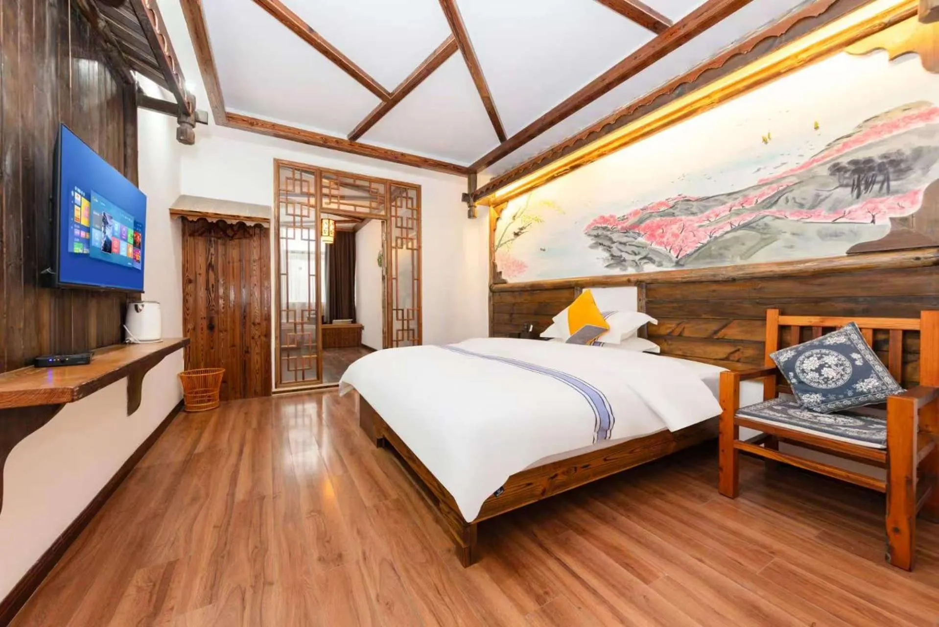 Photo of the whole room, Bed in Hotel California Zhangjiajie