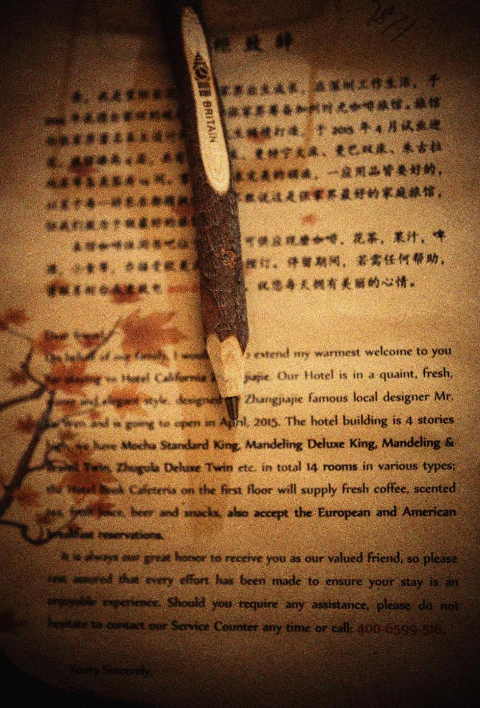 Decorative detail in Hotel California Zhangjiajie