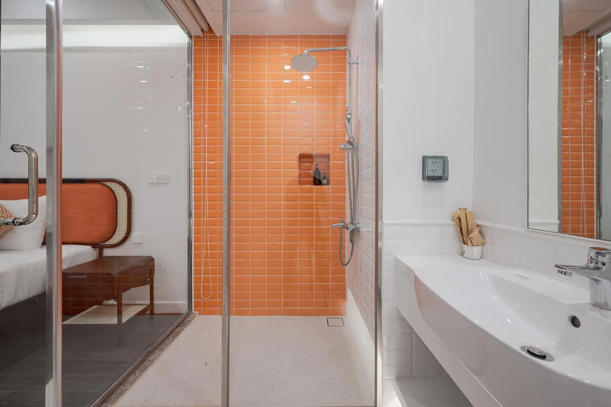 Bathroom, Bed in La isla Apartments & Villas - Sea View & Fireworks Phu Quoc