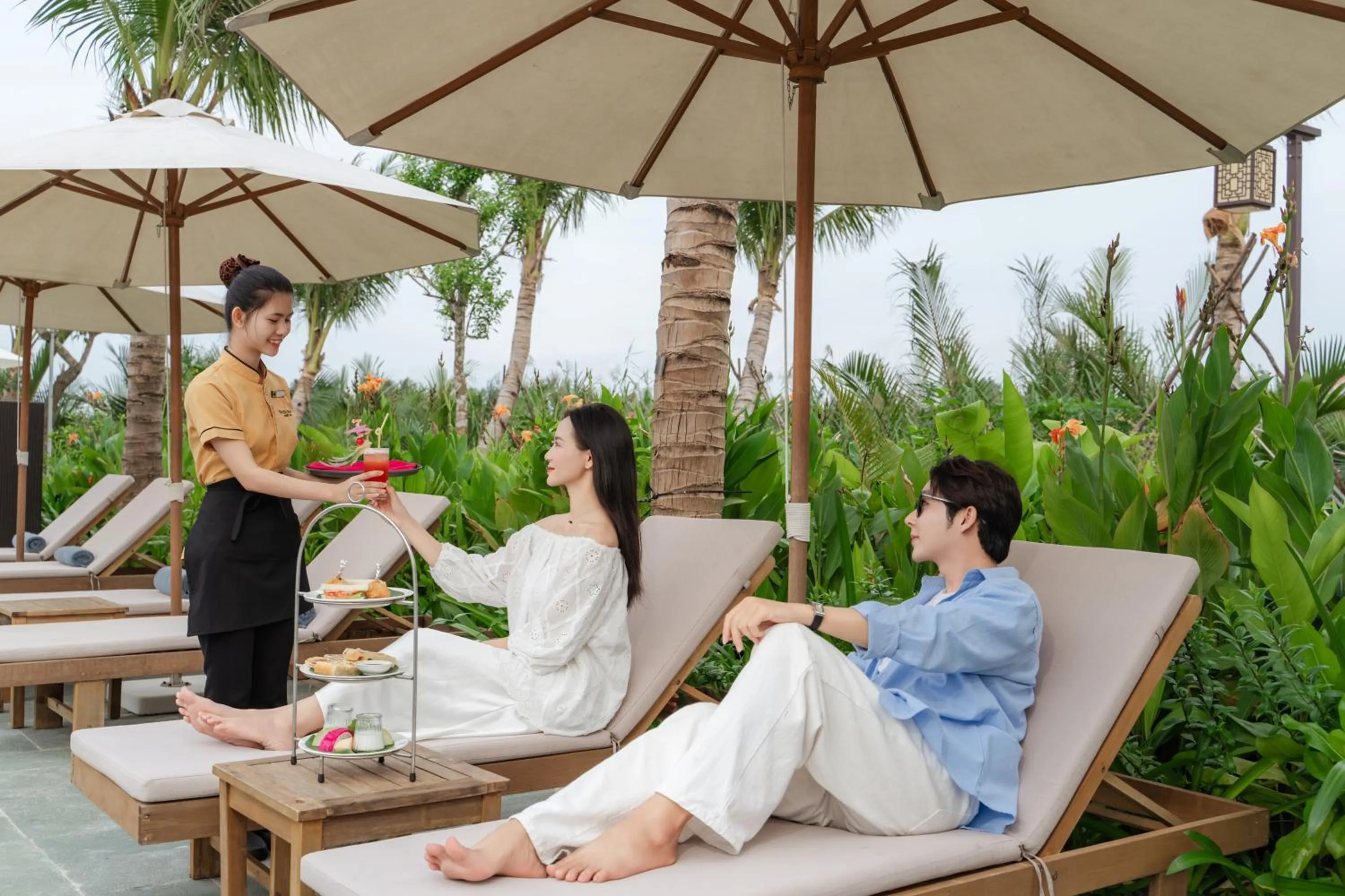 sunbed in Nesta Hoian Resort & Spa