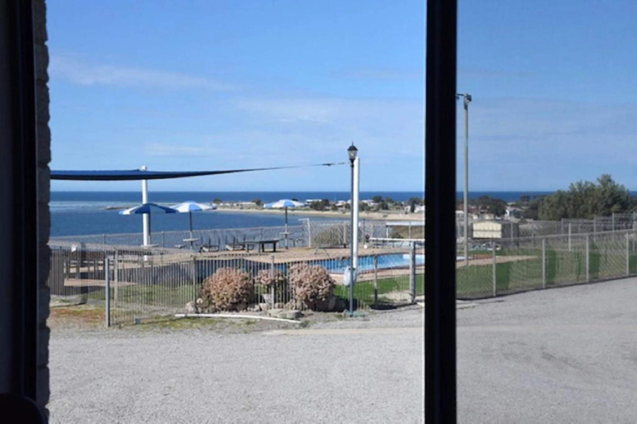 Pool view in Stansbury Holiday Motel
