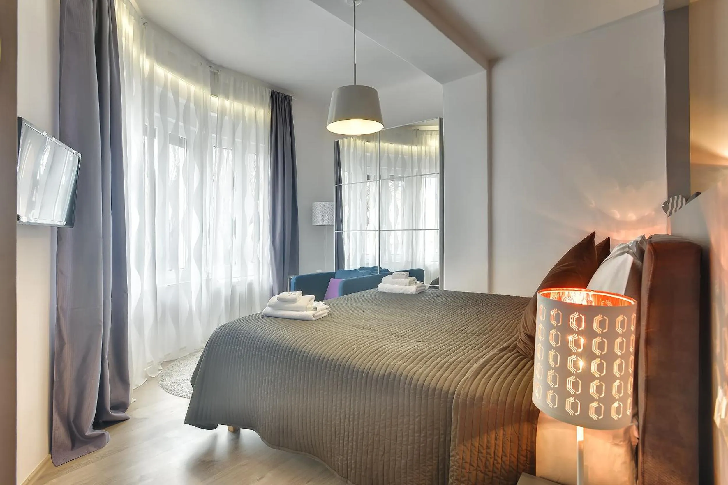 TV and multimedia, Bed in D&A Center Apartments with FREE Parking