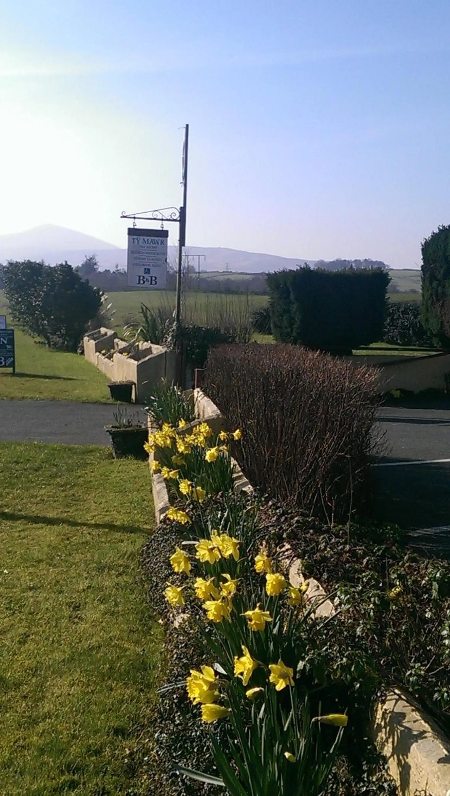 Garden view in Groeslon Ty Mawr B & B