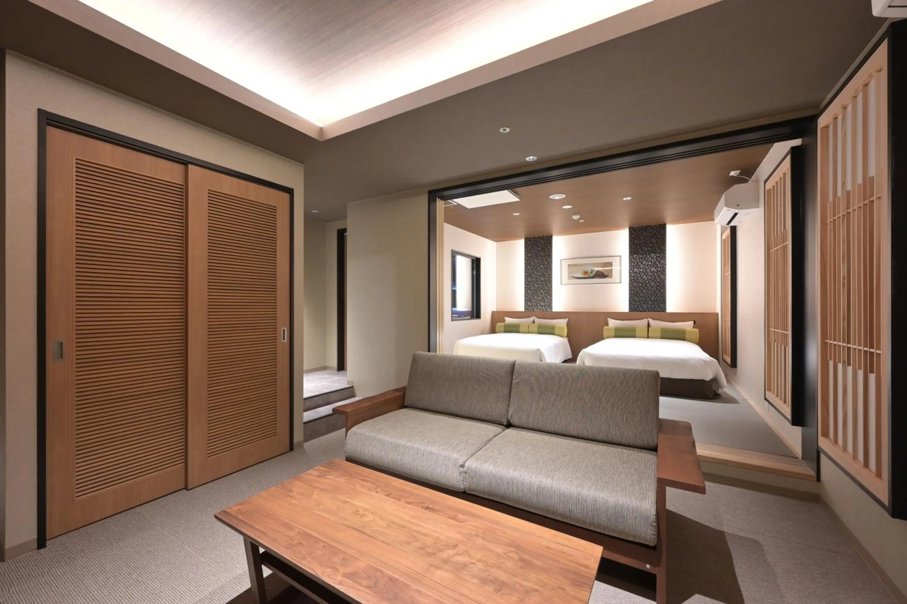 Photo of the whole room, Bed in HOTEL THE7 Kumamoto