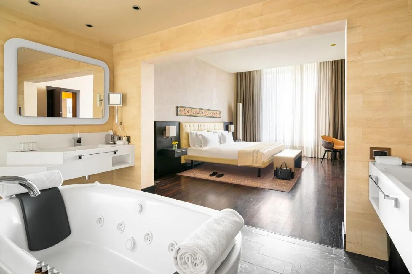 Bathroom, Bed in BERDS Hotel Chisinau - MGallery Collection