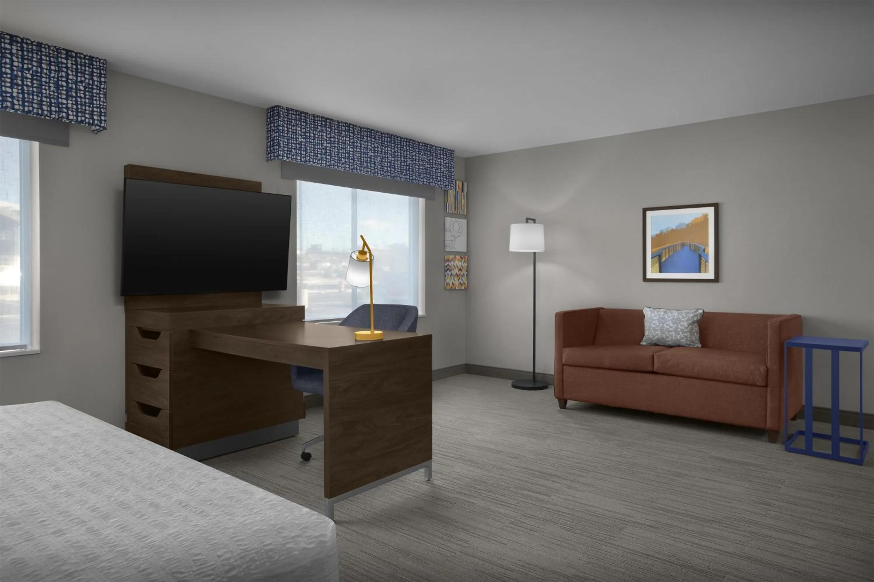 Living room, Bed in Hampton Inn & Suites By Hilton Wheat Ridge Denver West