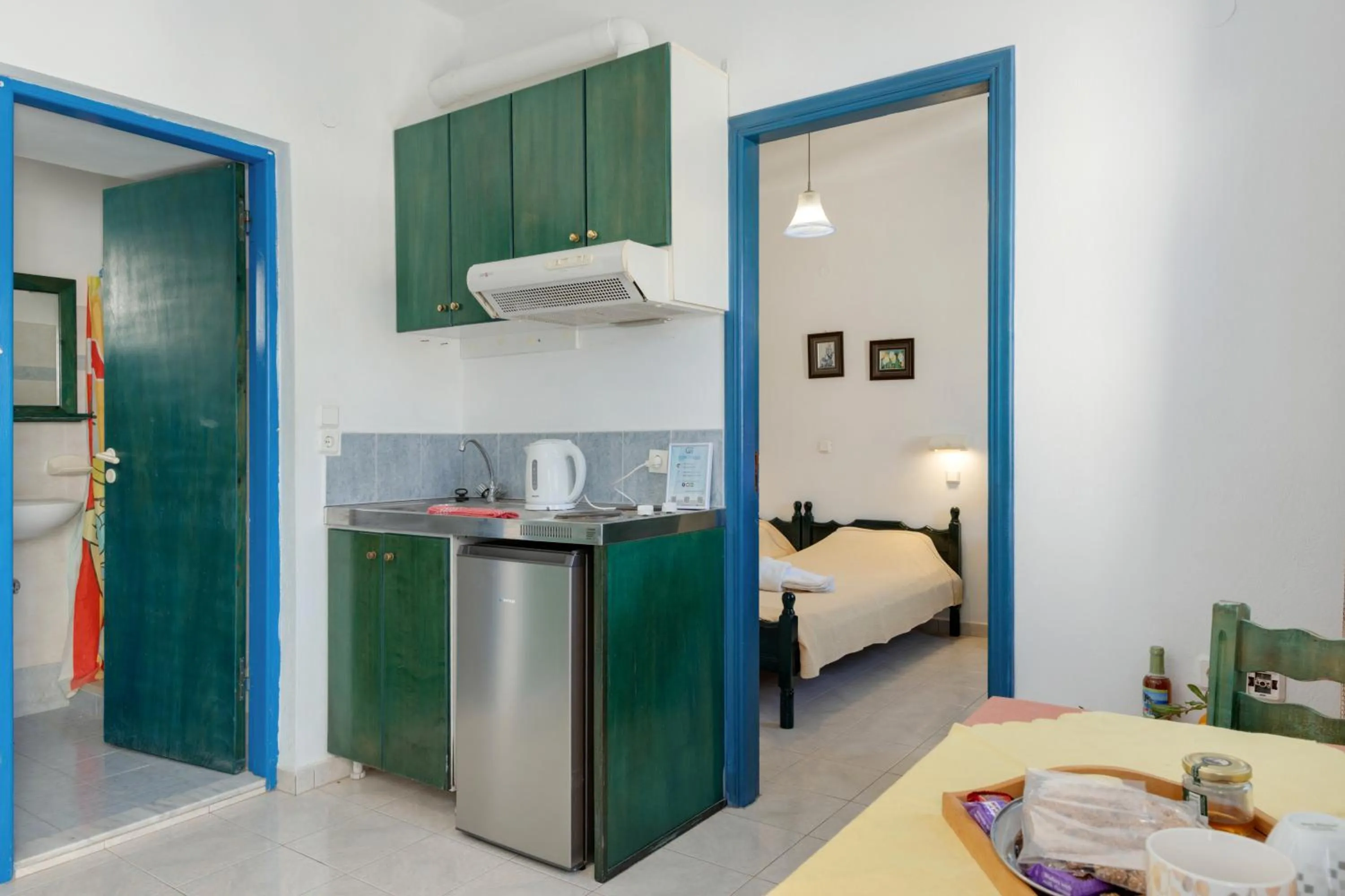 Living room, Bed in Hotel Glaros Karpathos