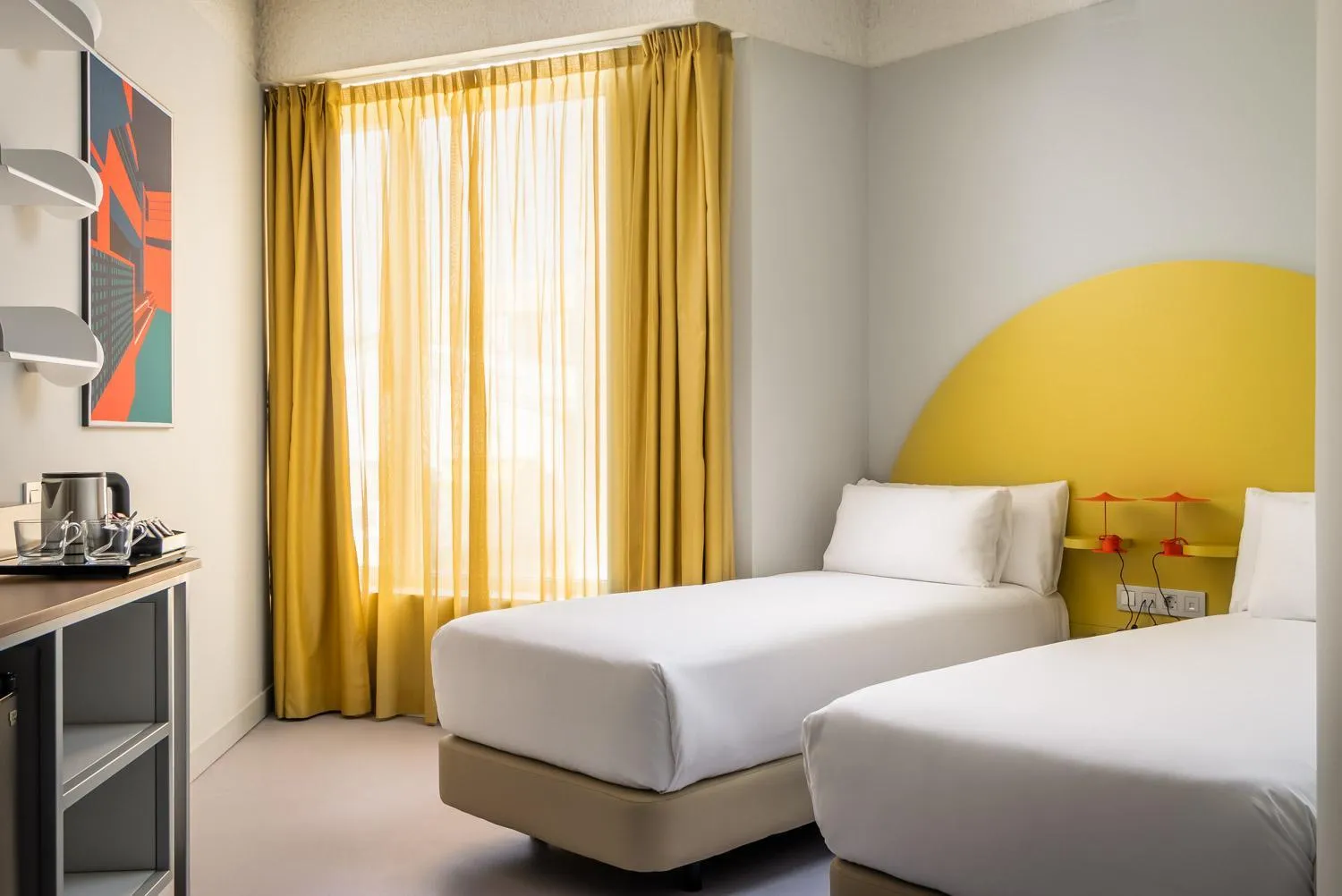 Bedroom, Bed in BYPILLOW Flamant