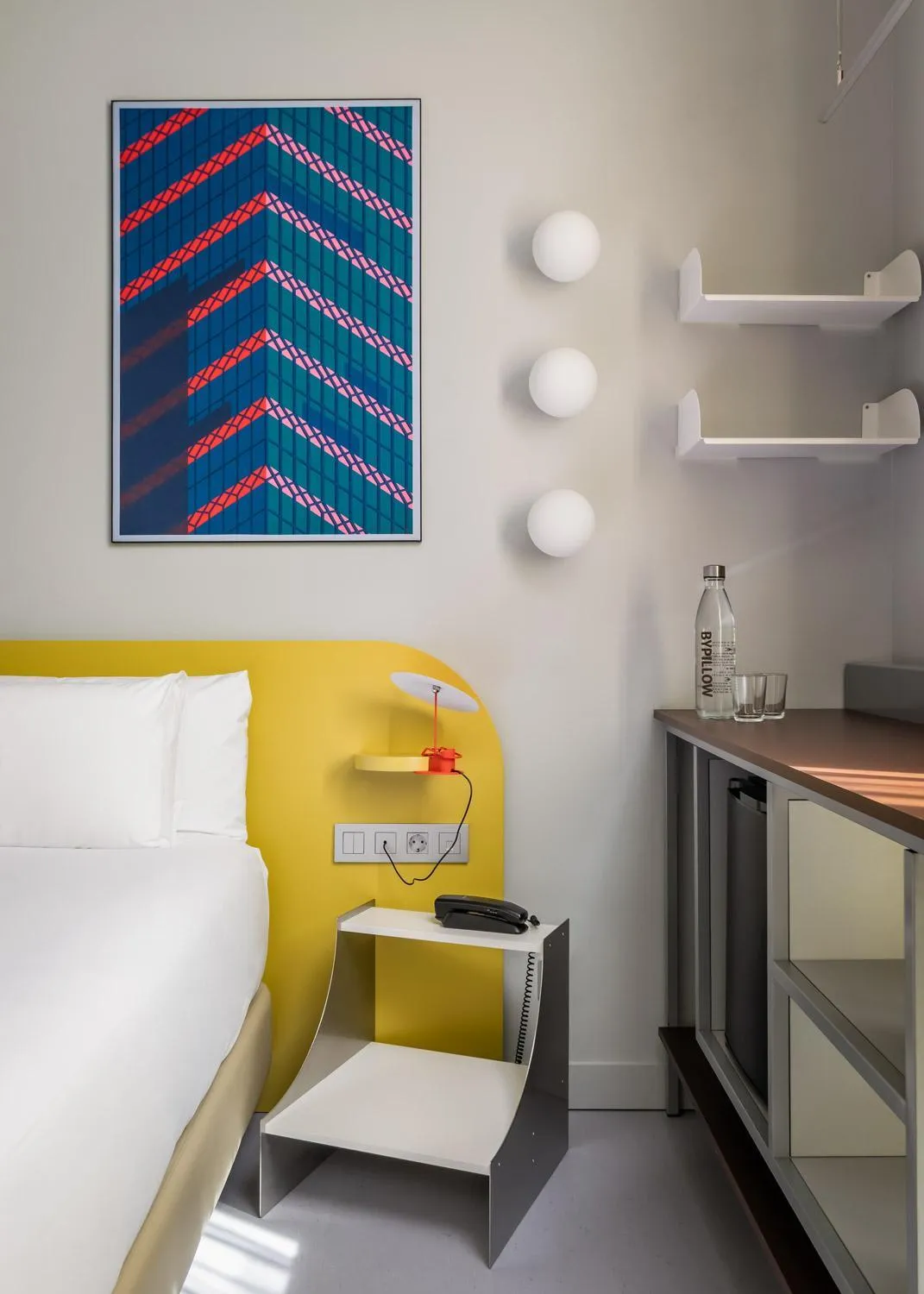 Bedroom, Bed in BYPILLOW Flamant