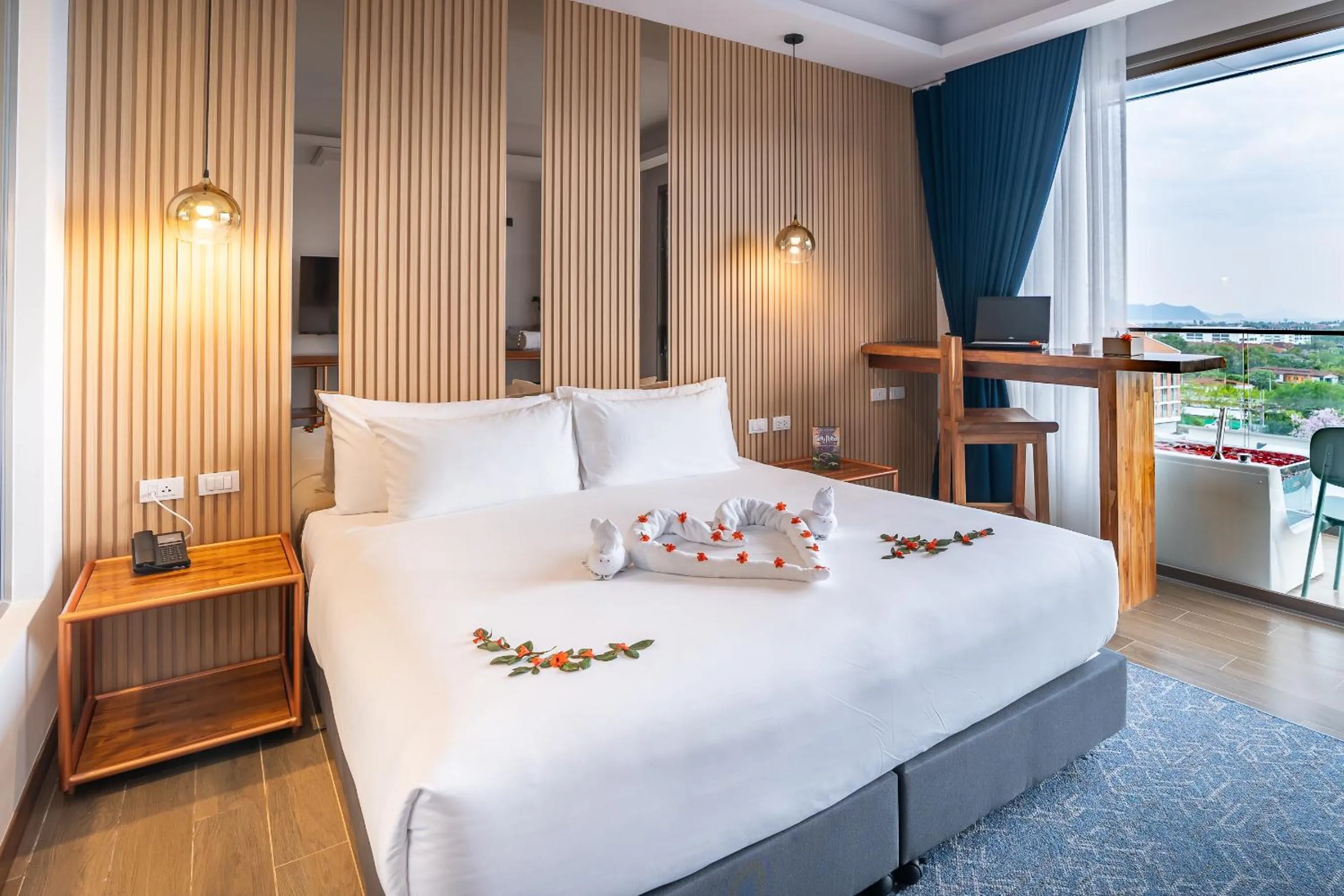 Bed in The Blue Hotel