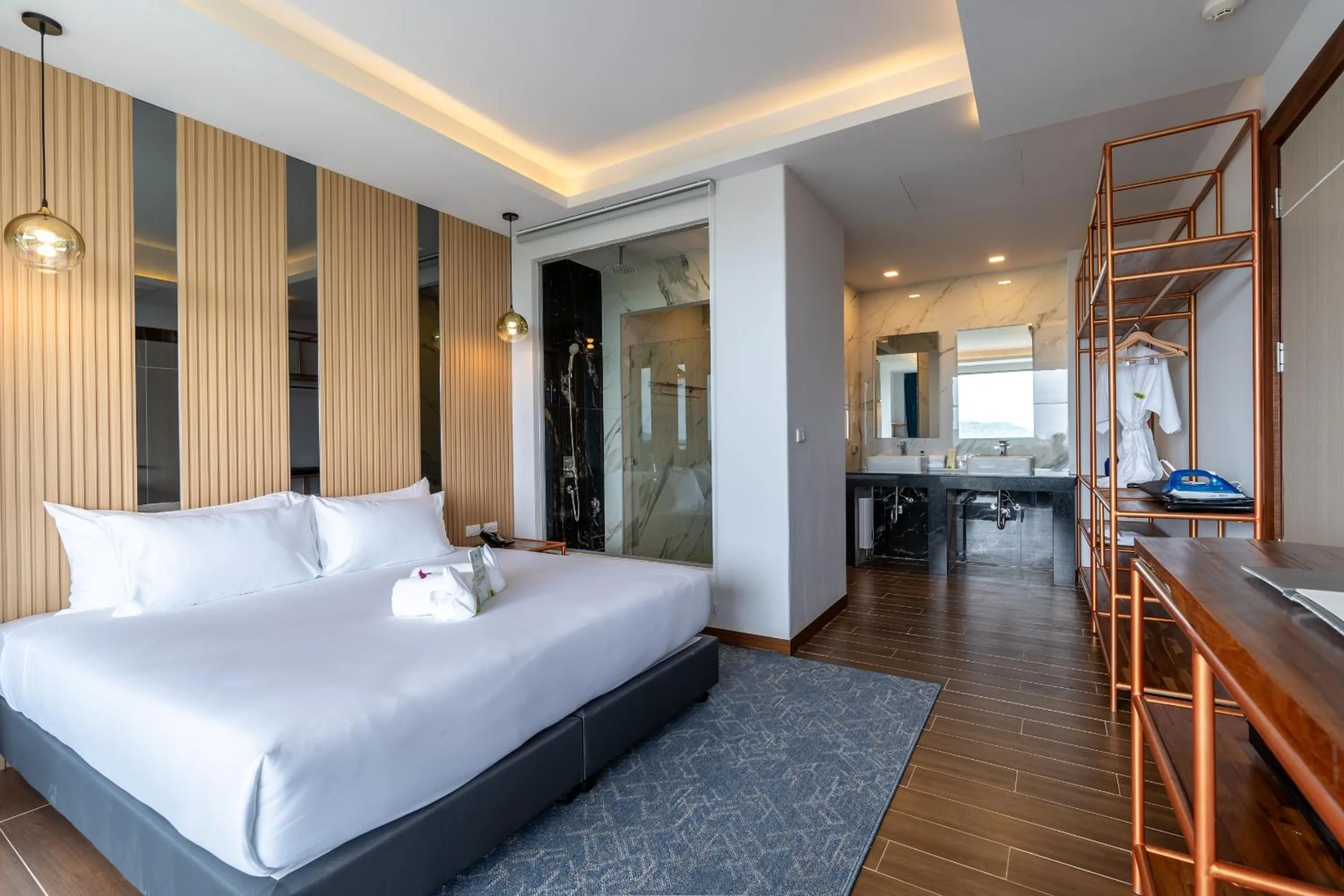 Bed in The Blue Hotel