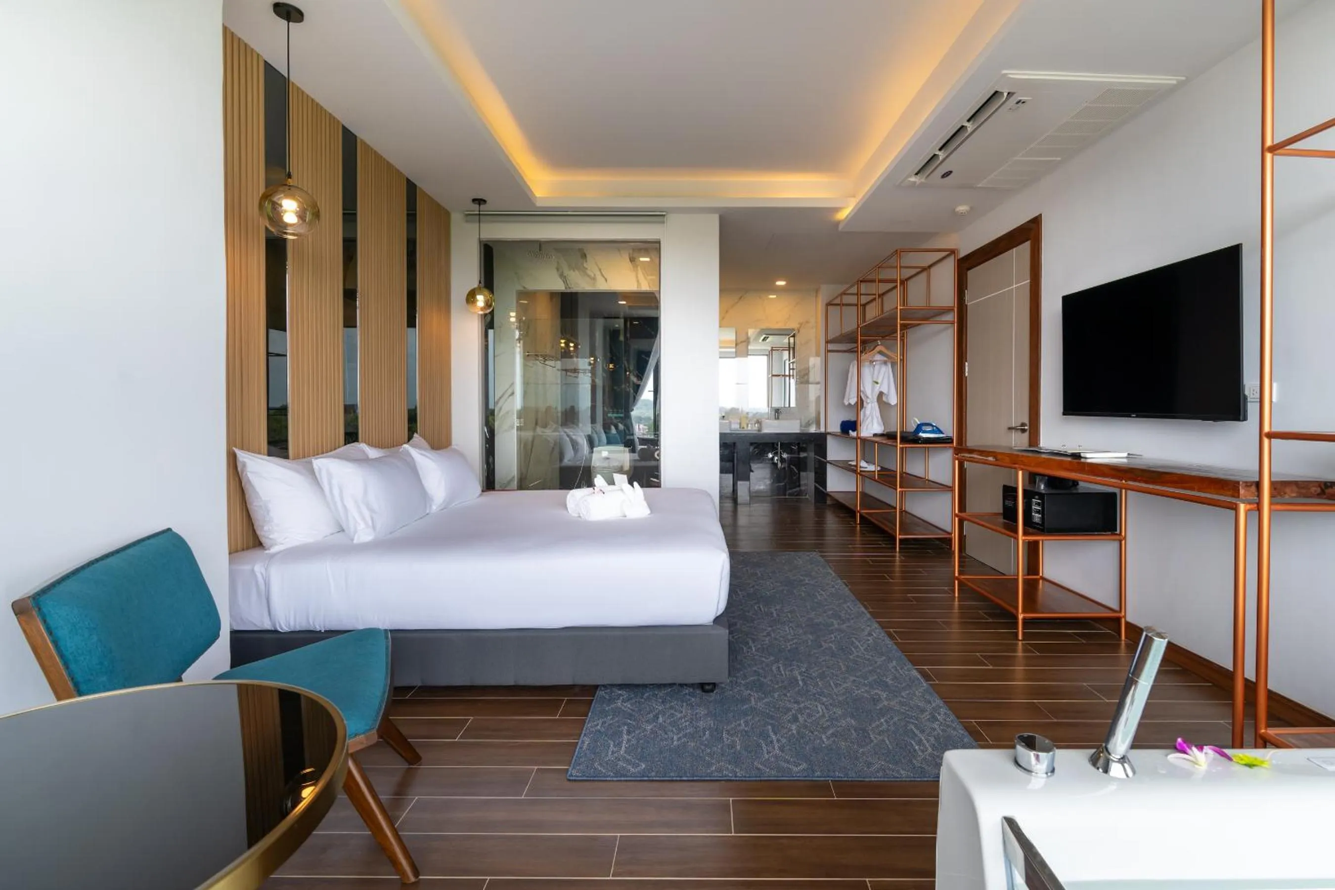 Bed in The Blue Hotel