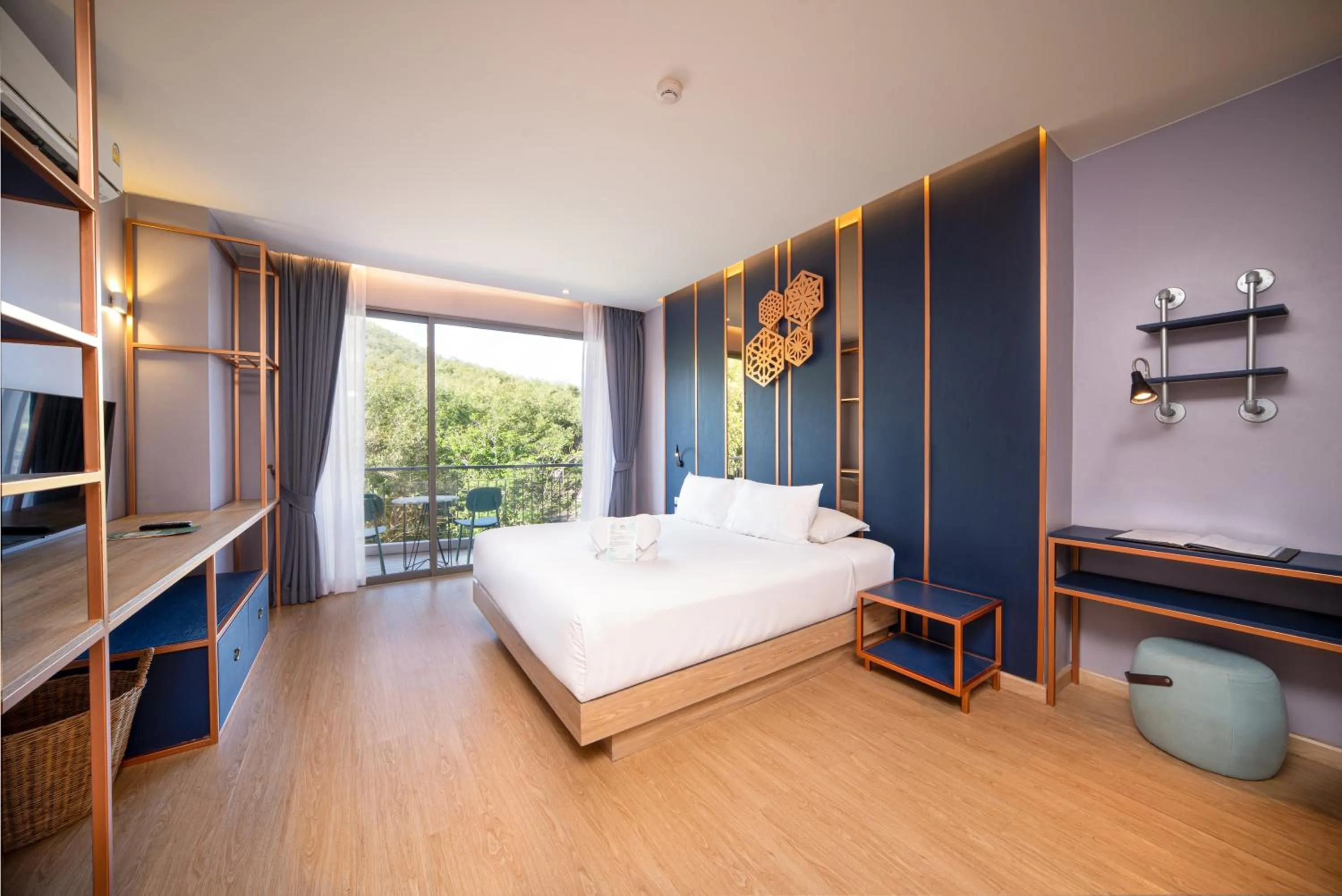 Bed in The Blue Hotel