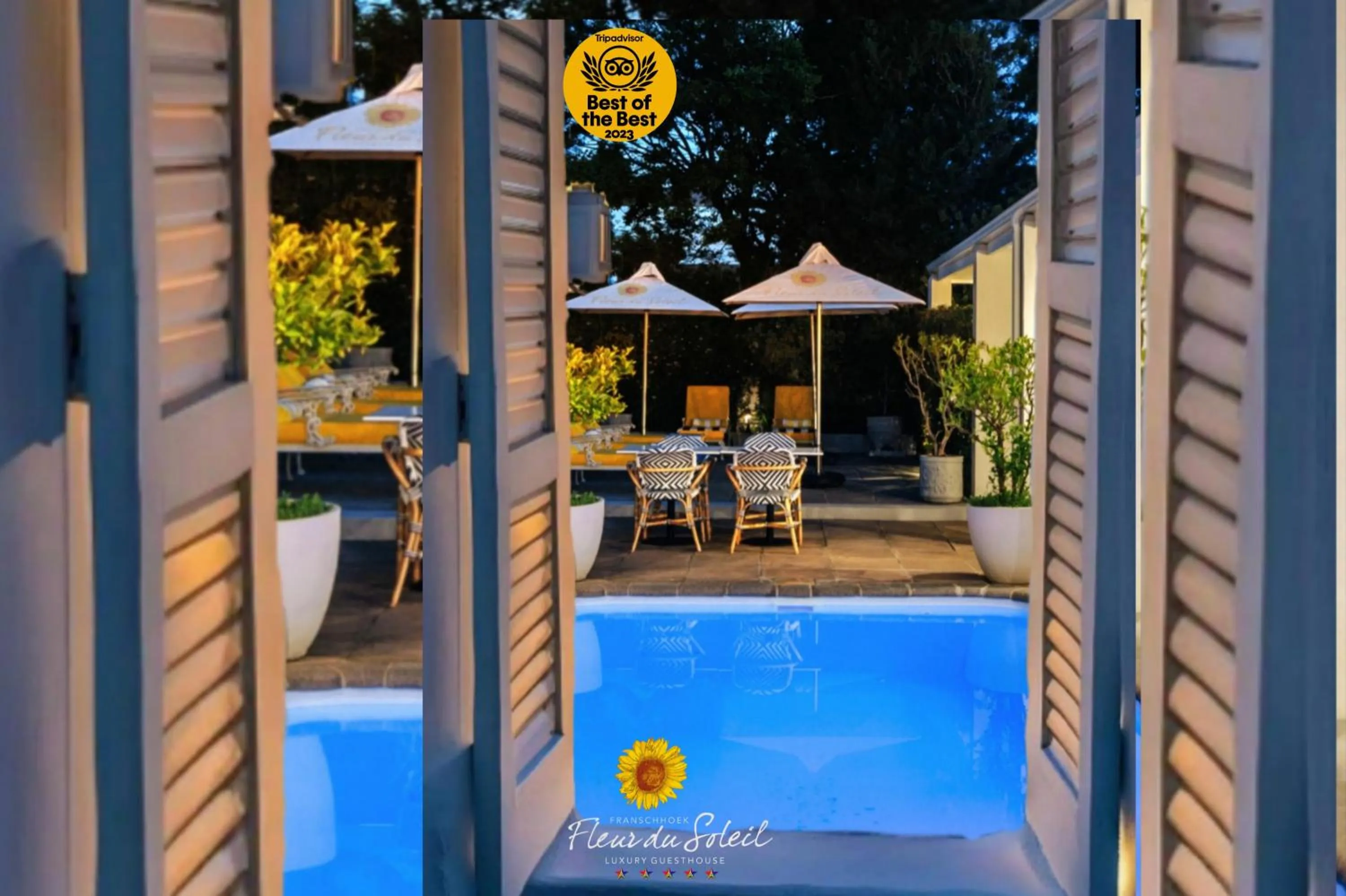 Pool view in Fleur du Soleil Luxury Guesthouse