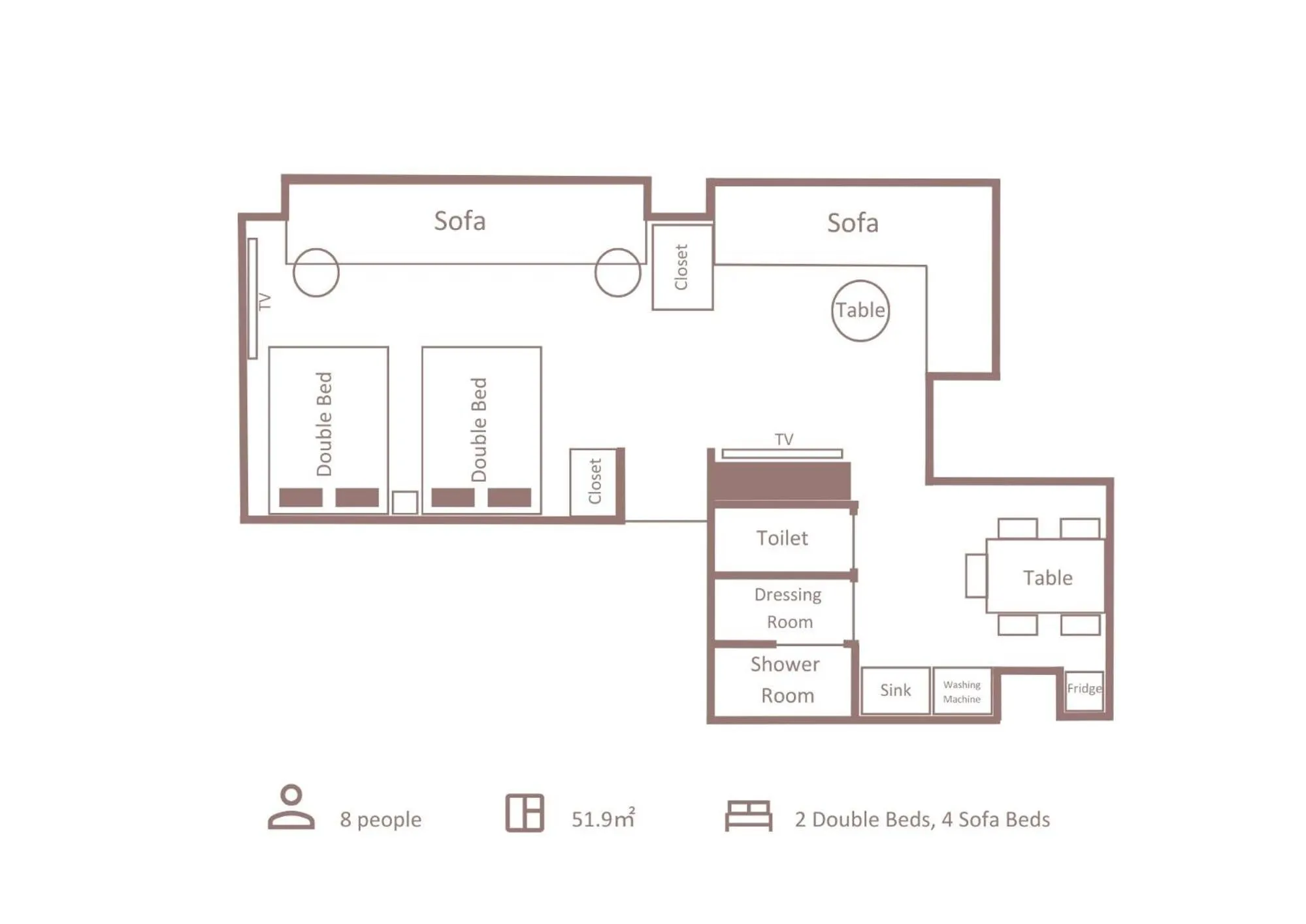Floor plan in Minn Sapporo Odori W18 Station