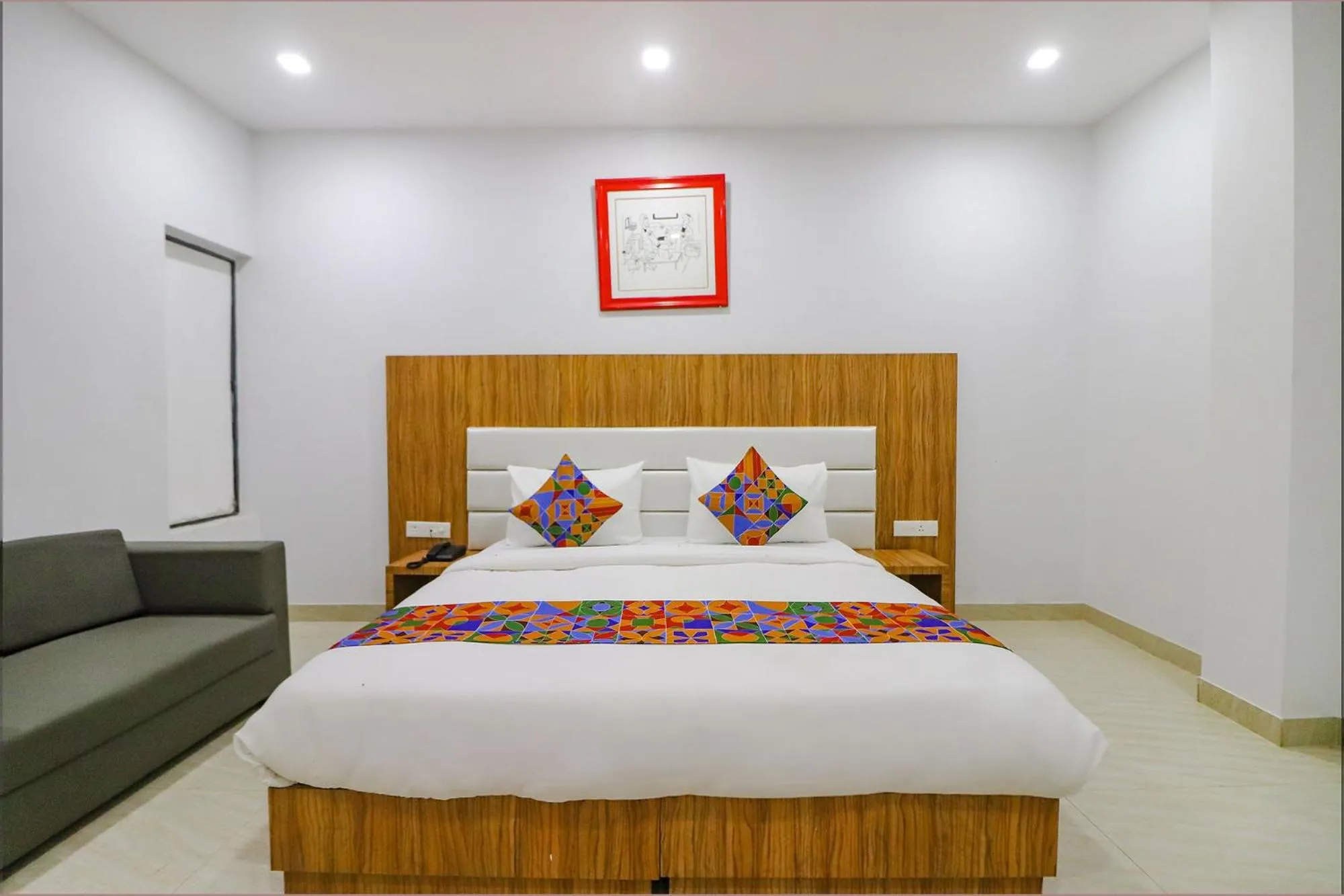 Bed in FabHotel Premium Kashi - Sarnath museum