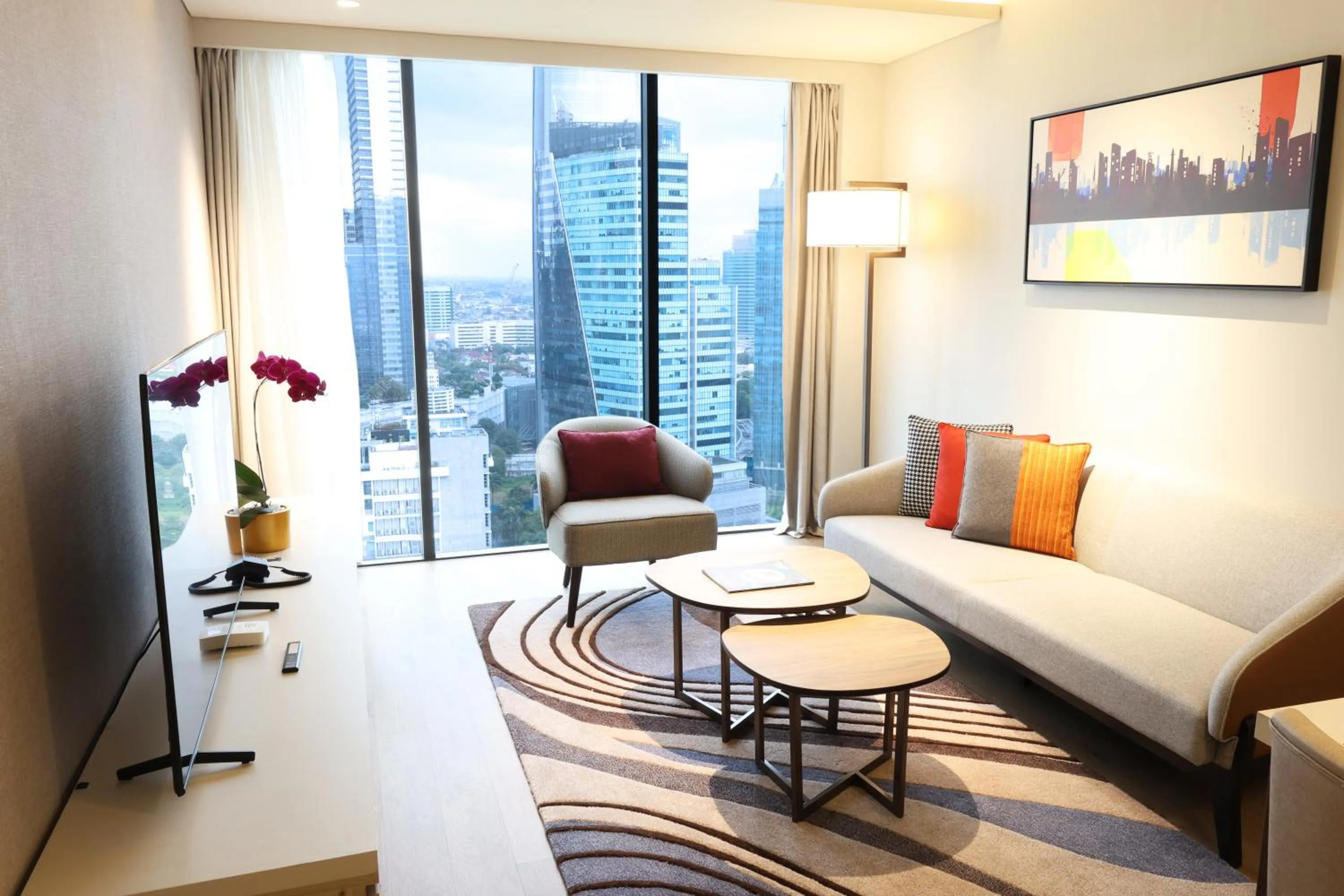Living room in Swissôtel Living Jakarta Mega Kuningan
