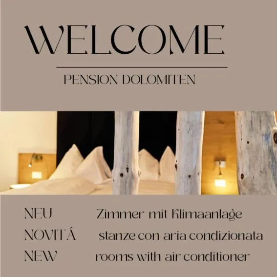 Text overlay, Bed in Guesthouse Dolomiten