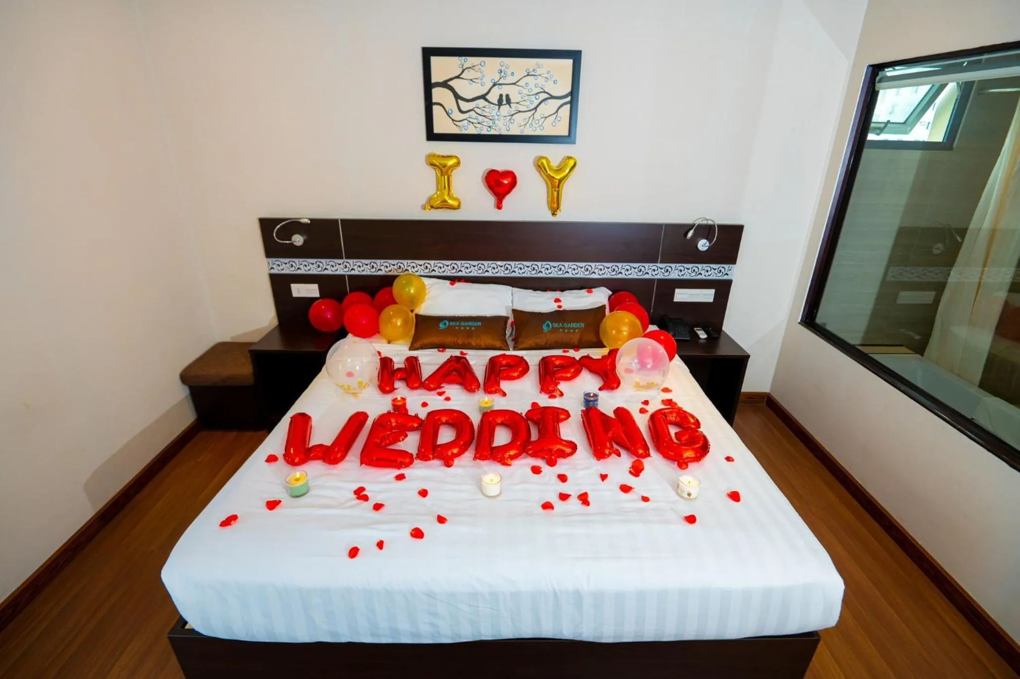 Decorative detail, Bed in Sea Garden Hotel