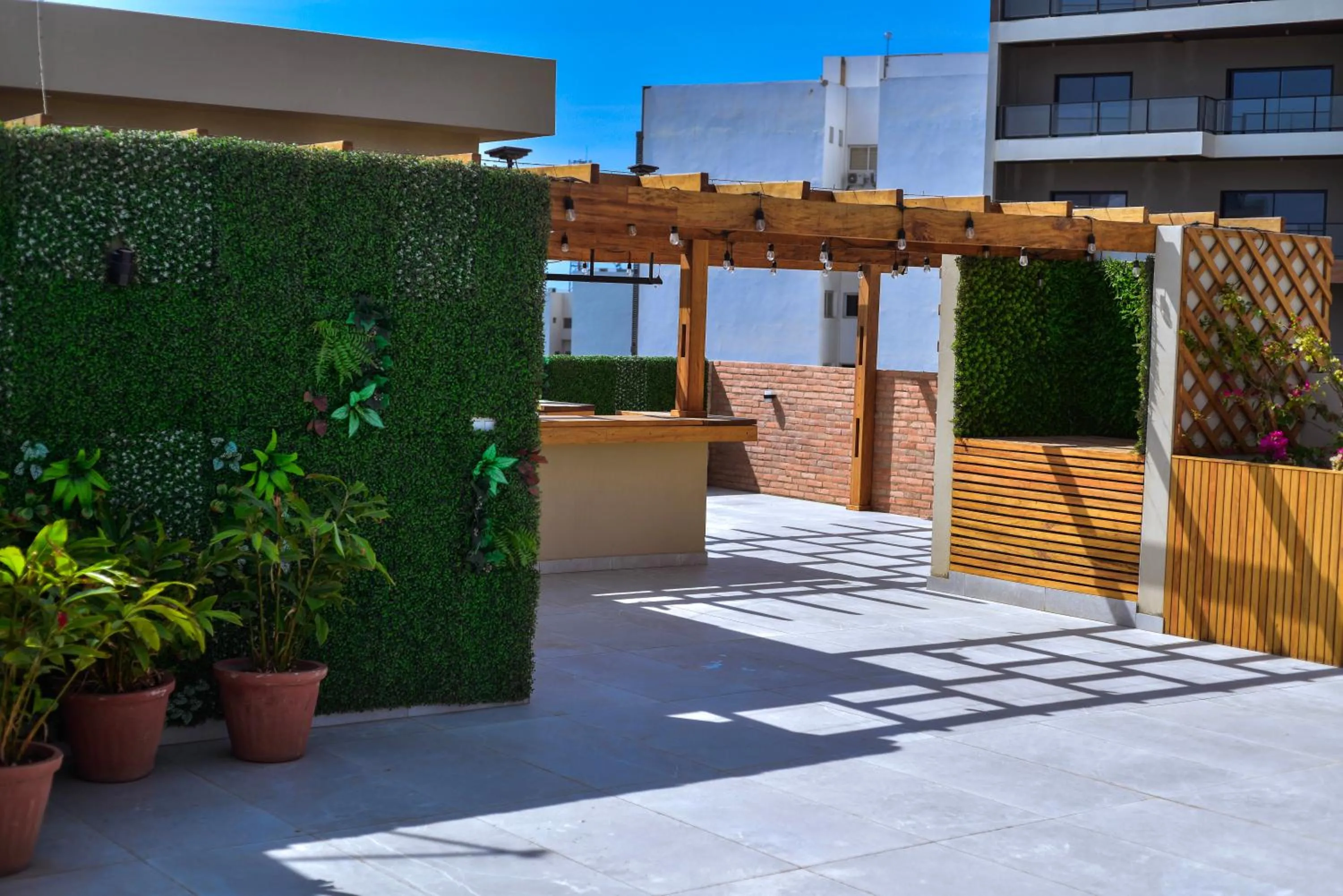 Patio in AfricaWorks Suites