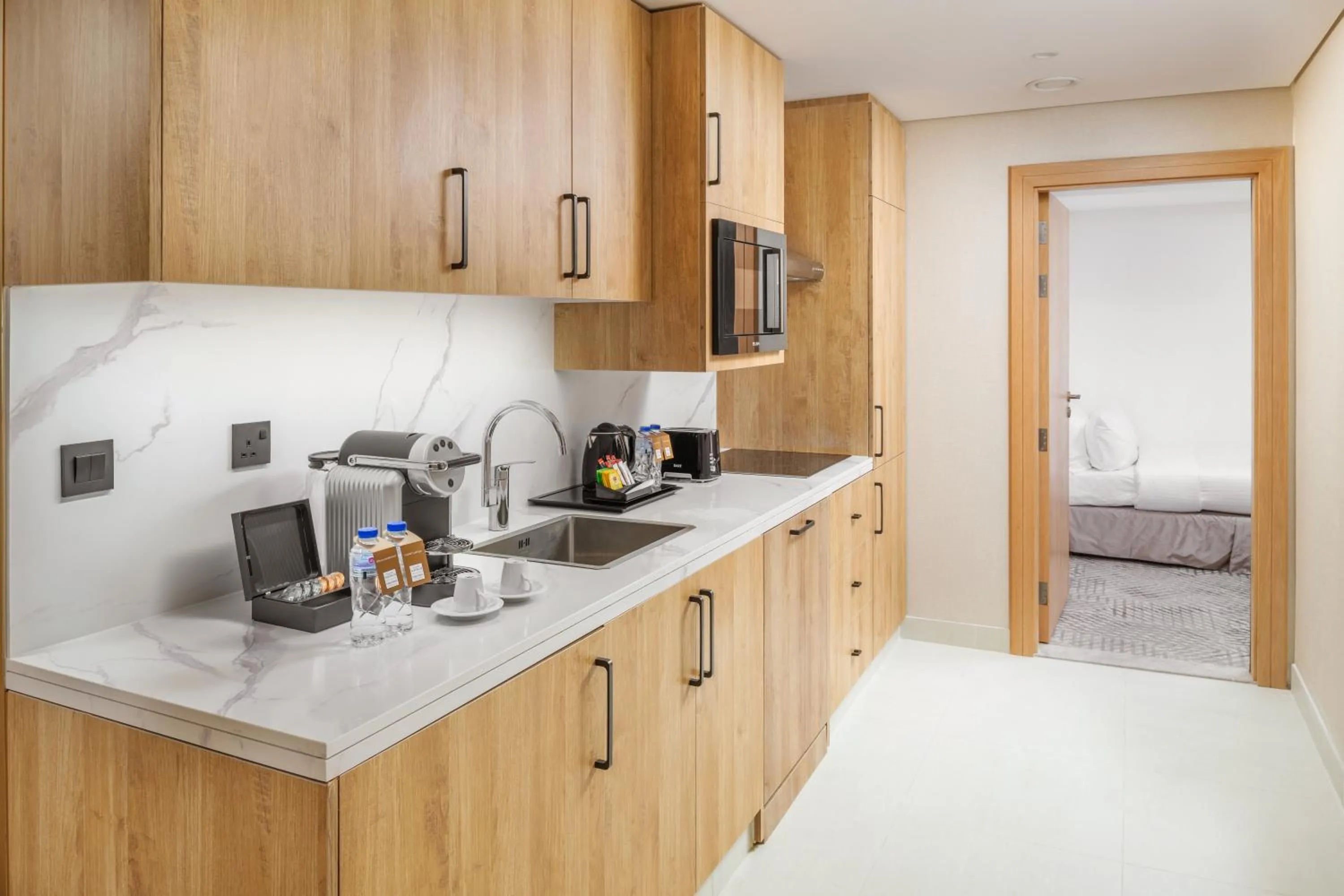 kitchen in Makarem Haram view suites