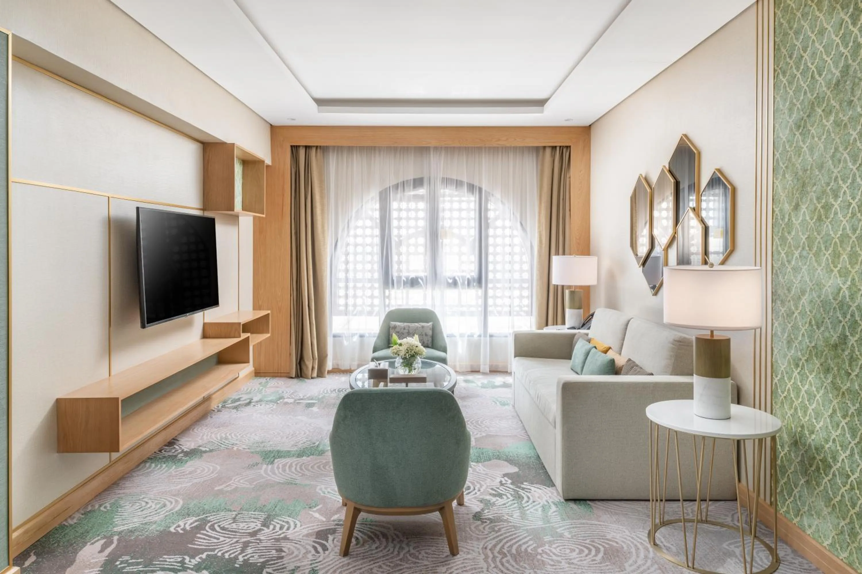 Living room in Makarem Haram view suites