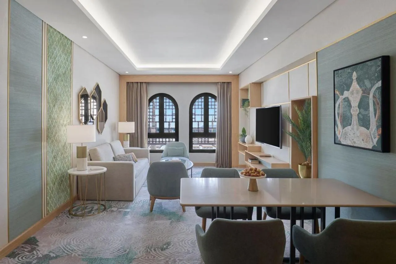 Living room in Makarem Haram view suites