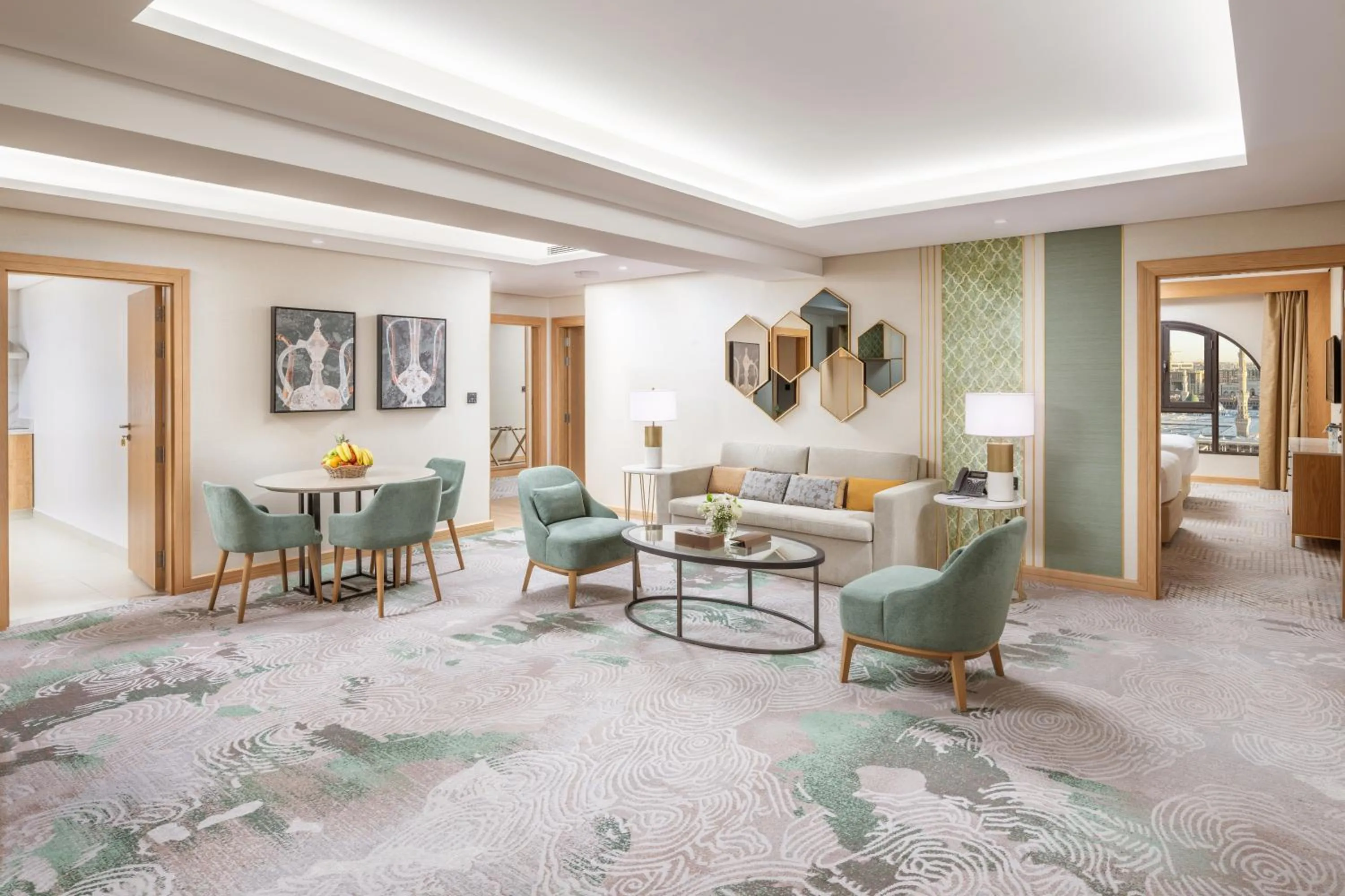 Living room in Makarem Haram view suites