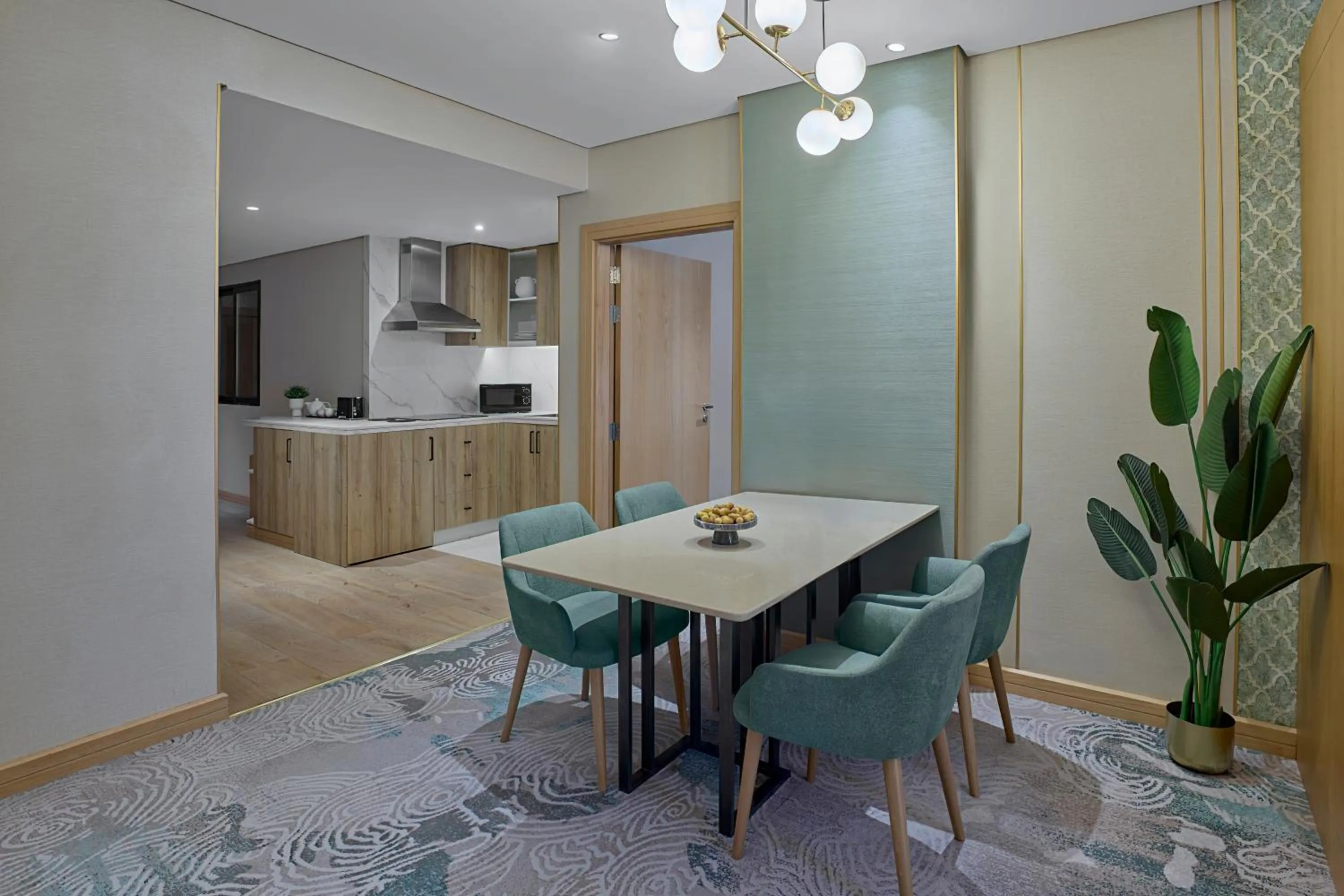 Kitchen or kitchenette in Makarem Haram view suites