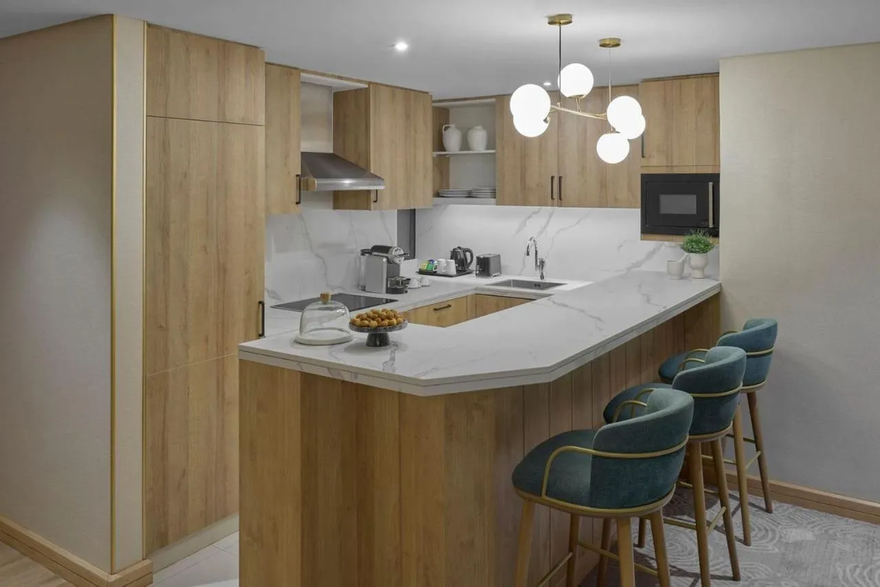 Kitchen or kitchenette in Makarem Haram view suites