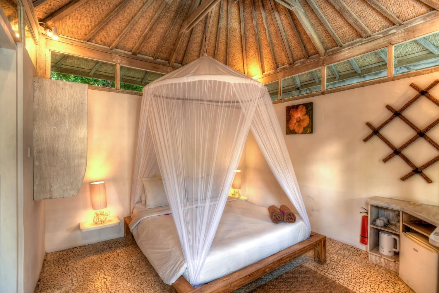Bedroom, Bed in Les Villas Ottalia Yoga & Diving, Gili Meno