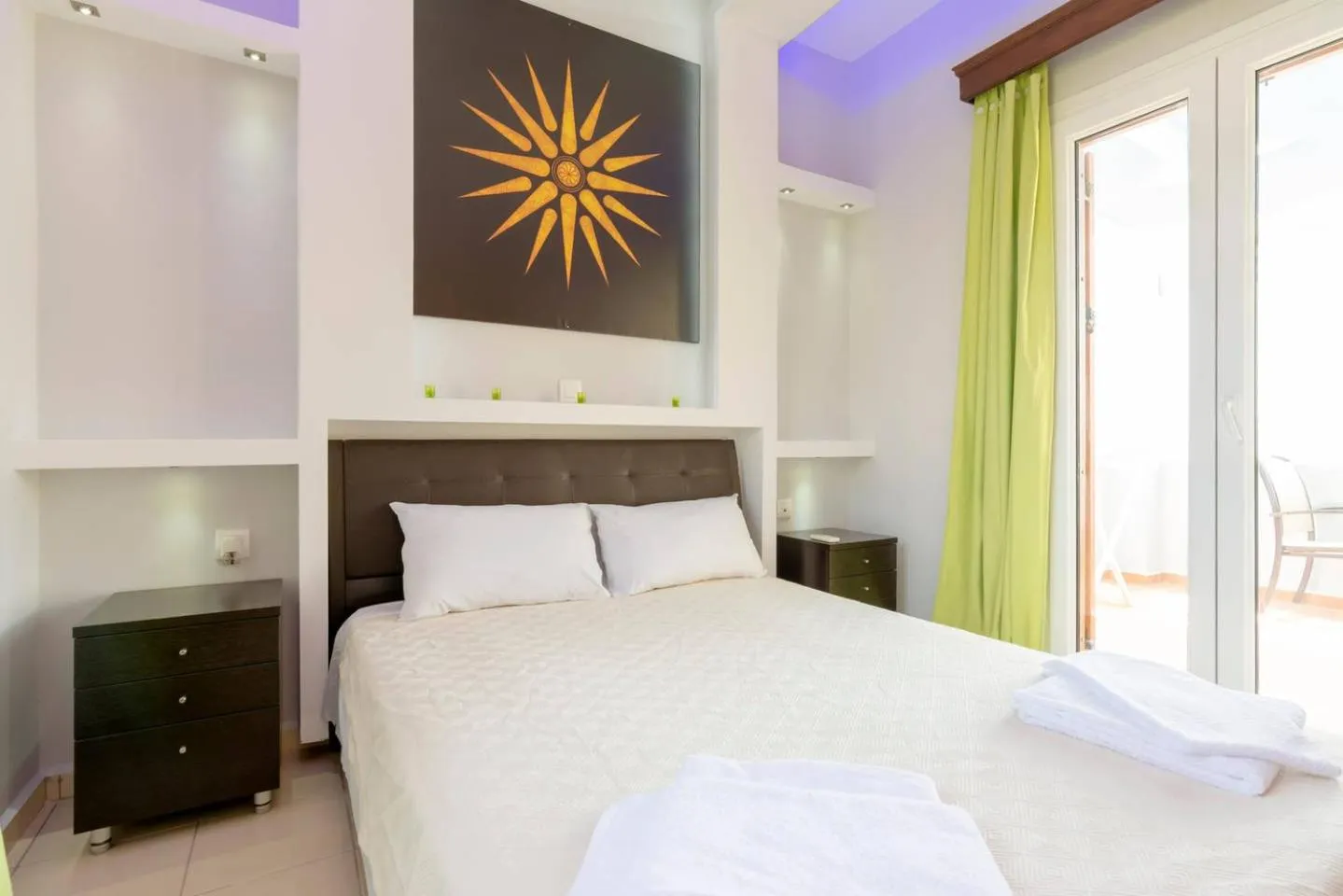 Bed in Anemi Leros Apartments