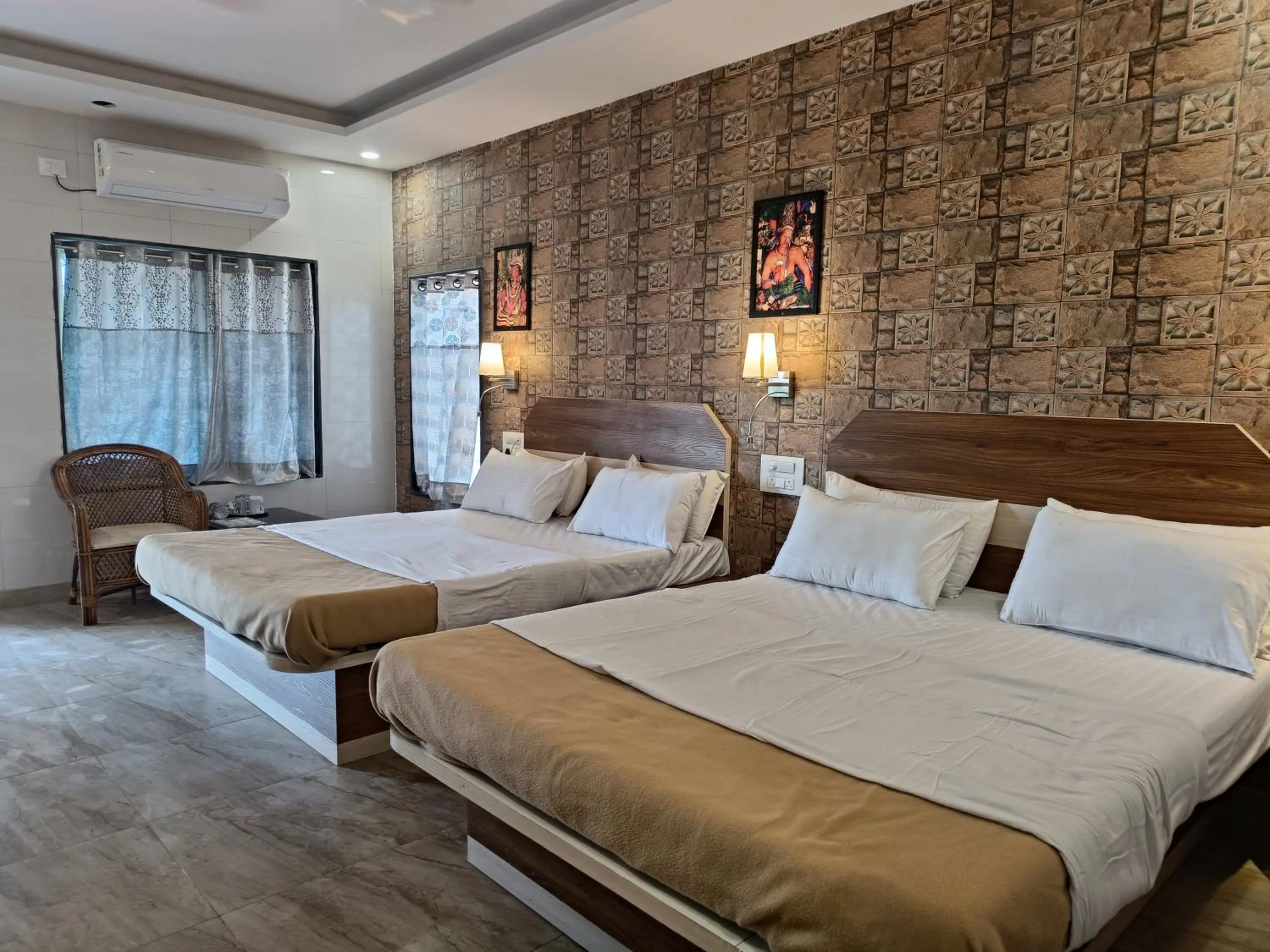 Bed in Ellora Heritage Resort