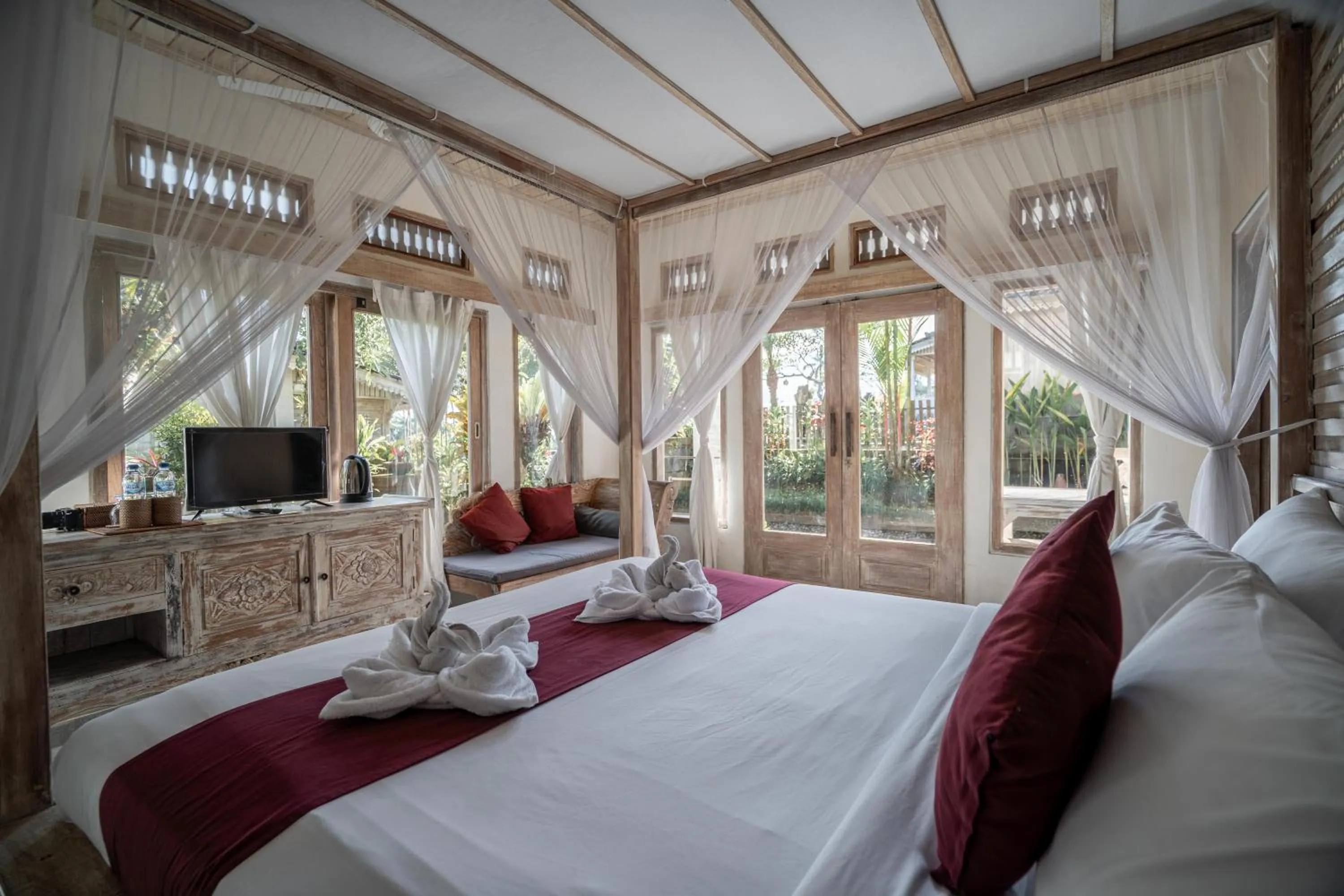 Bed in Uma Caming Villa Ubud