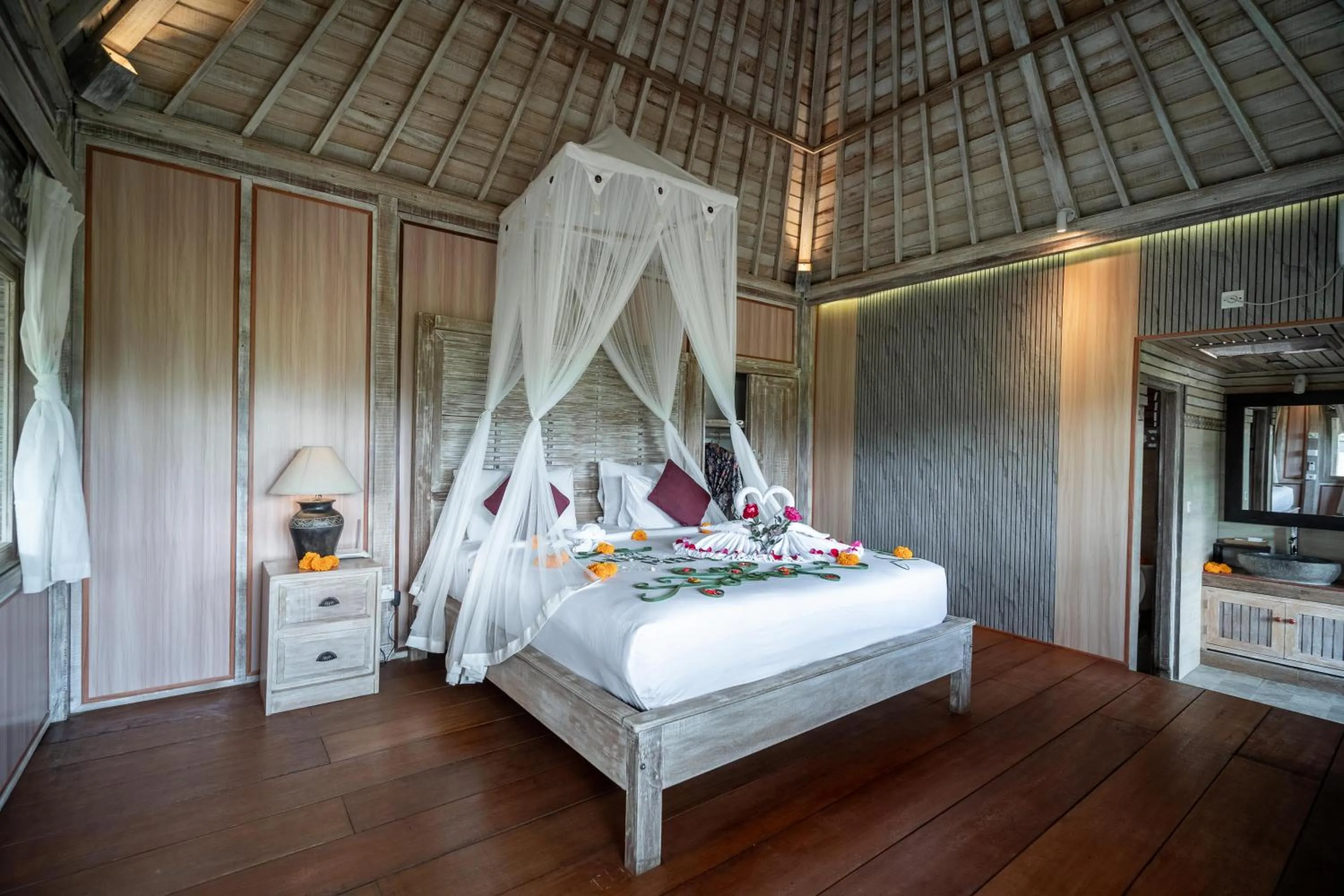 Bed in Uma Caming Villa Ubud