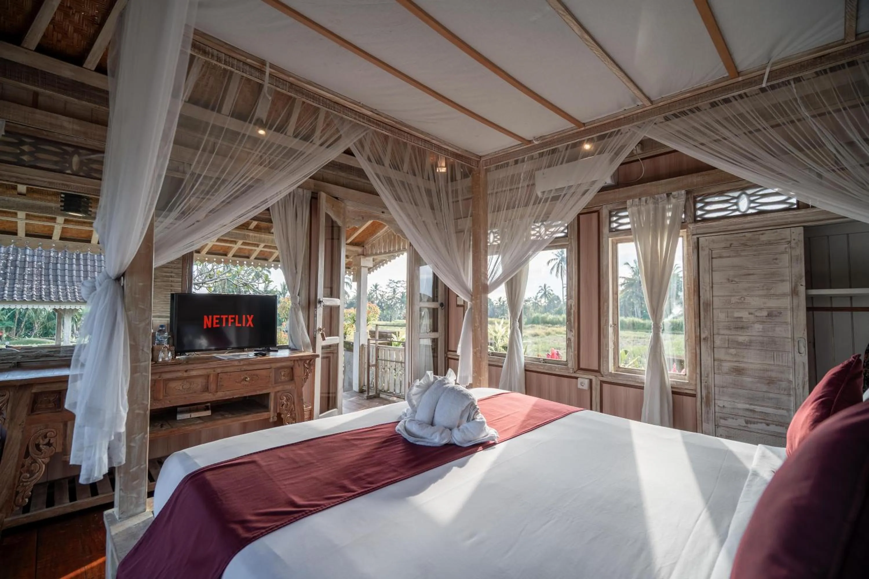 Bed in Uma Caming Villa Ubud