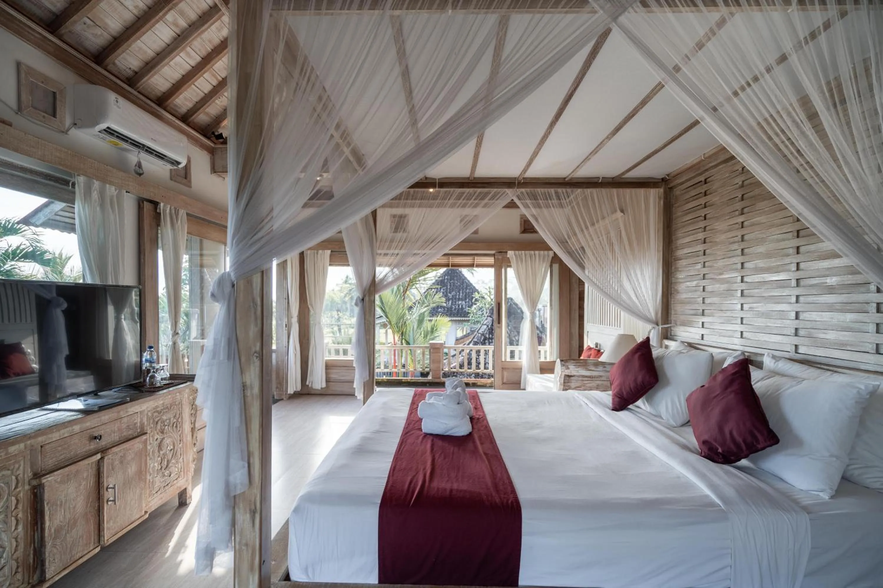 Bed in Uma Caming Villa Ubud