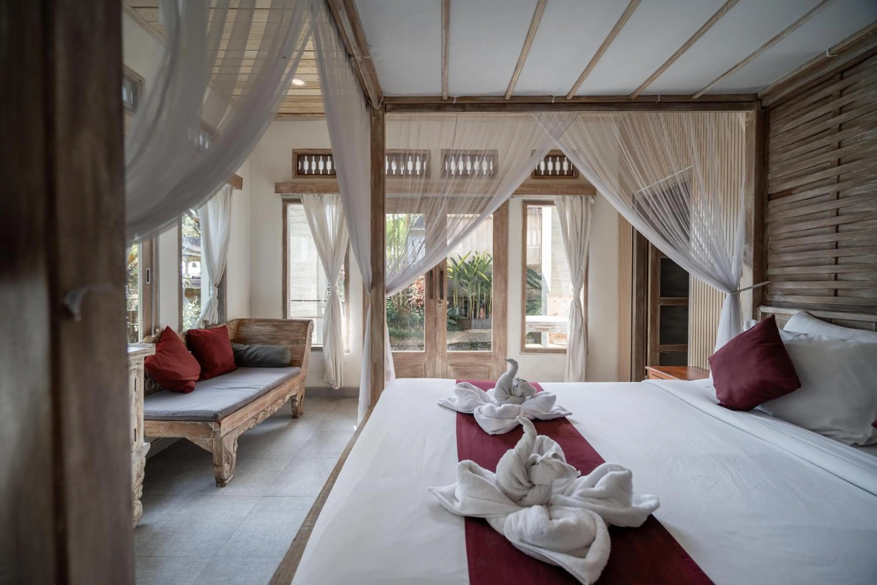 Bed in Uma Caming Villa Ubud