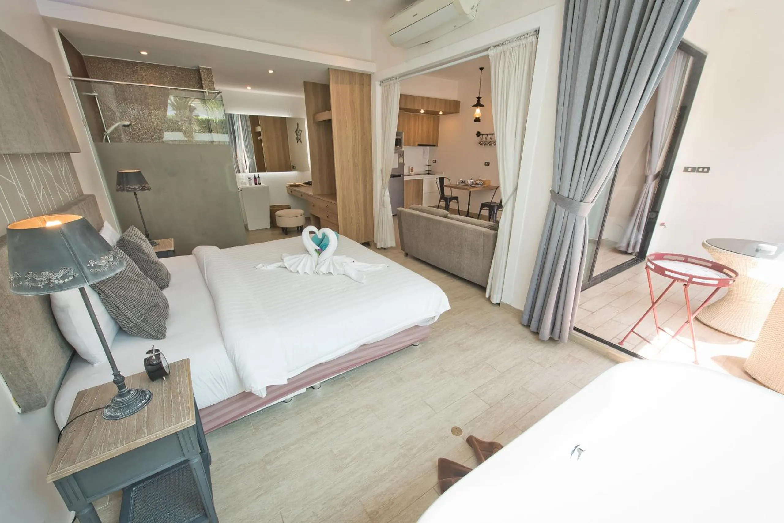 Bed in Tropicana Pool Villa