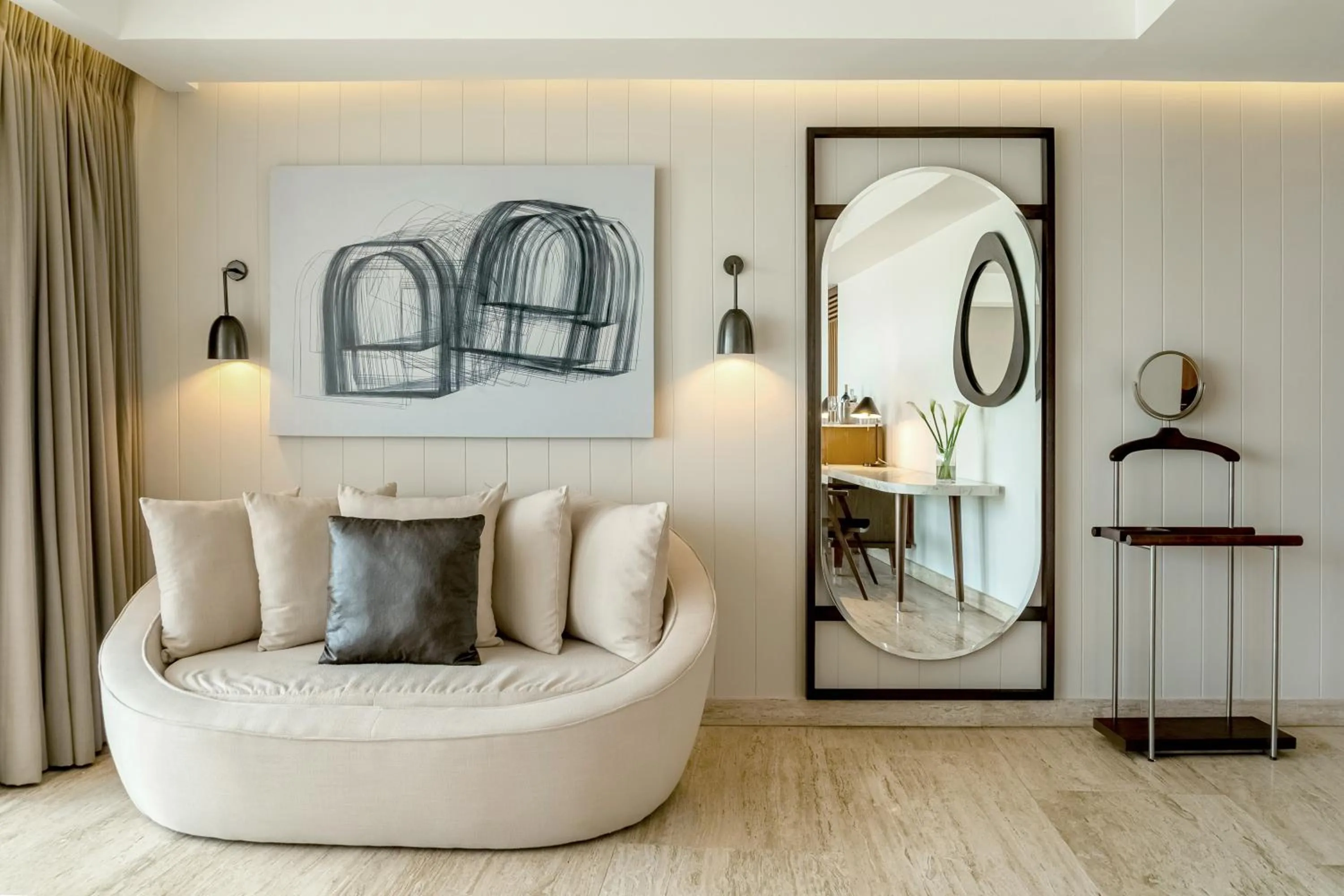 Living room in Thompson Playa Del Carmen Main House, by Hyatt