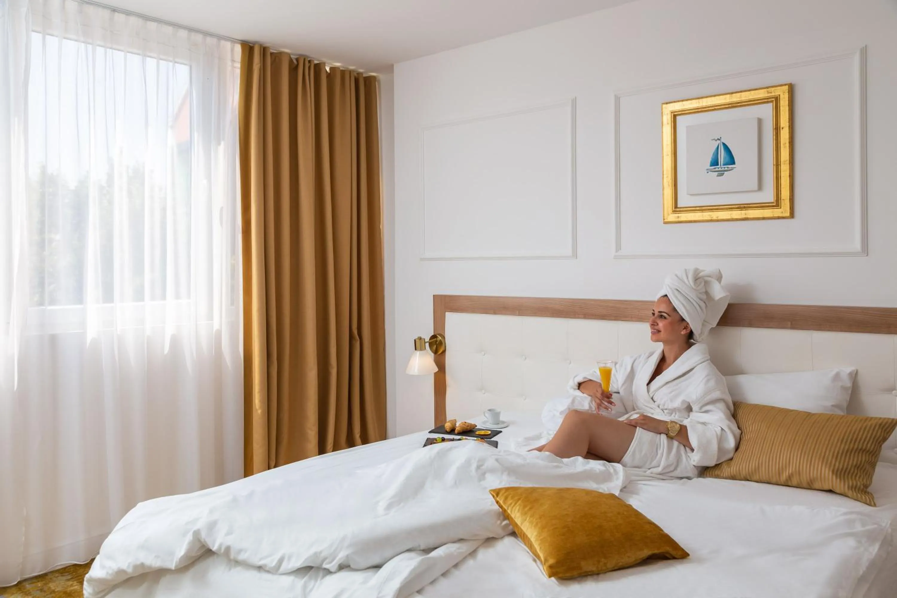 People, Bed in Hotel Corner