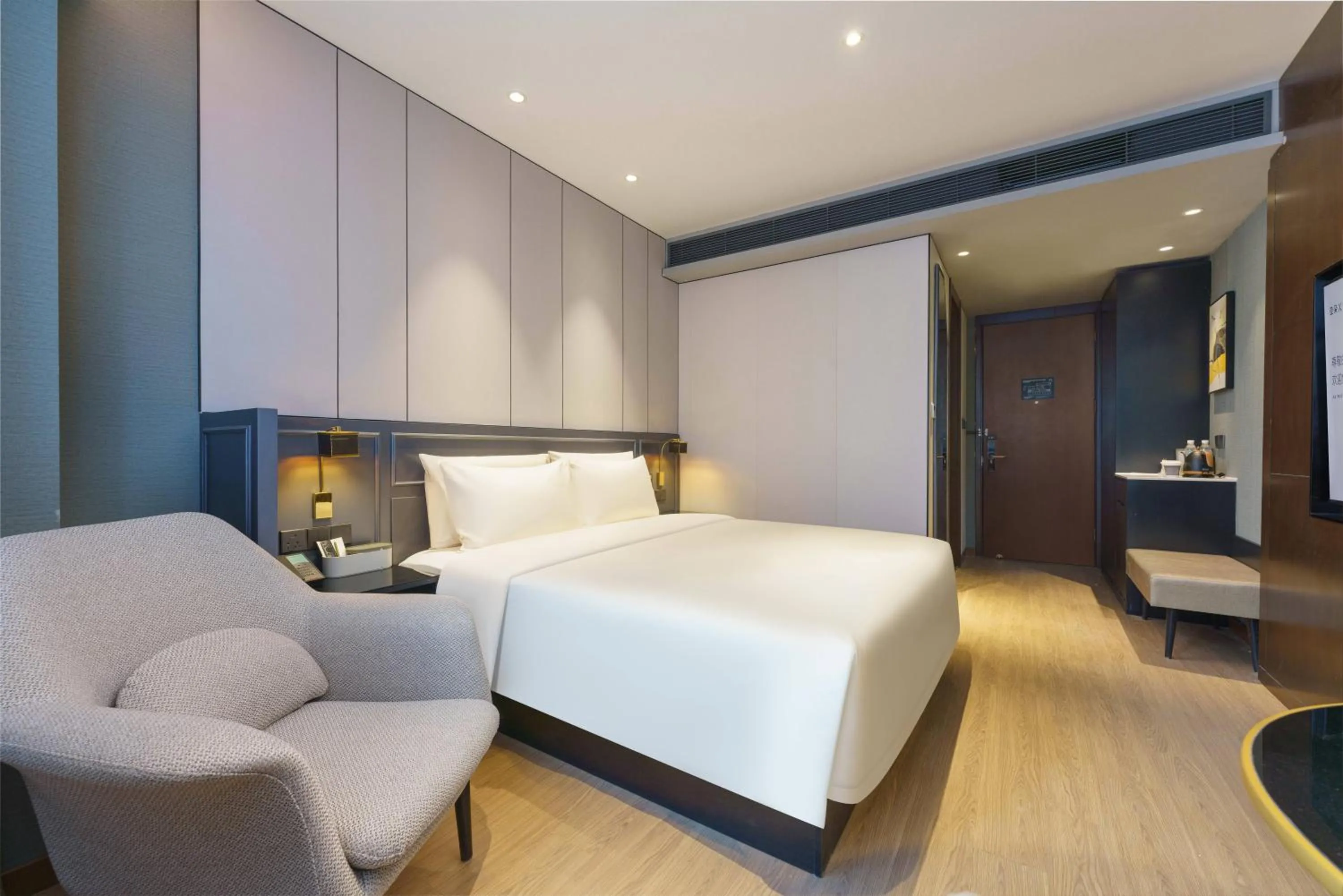Bed in Atour X Hotel Dalian Development Zone Ansheng Plaza